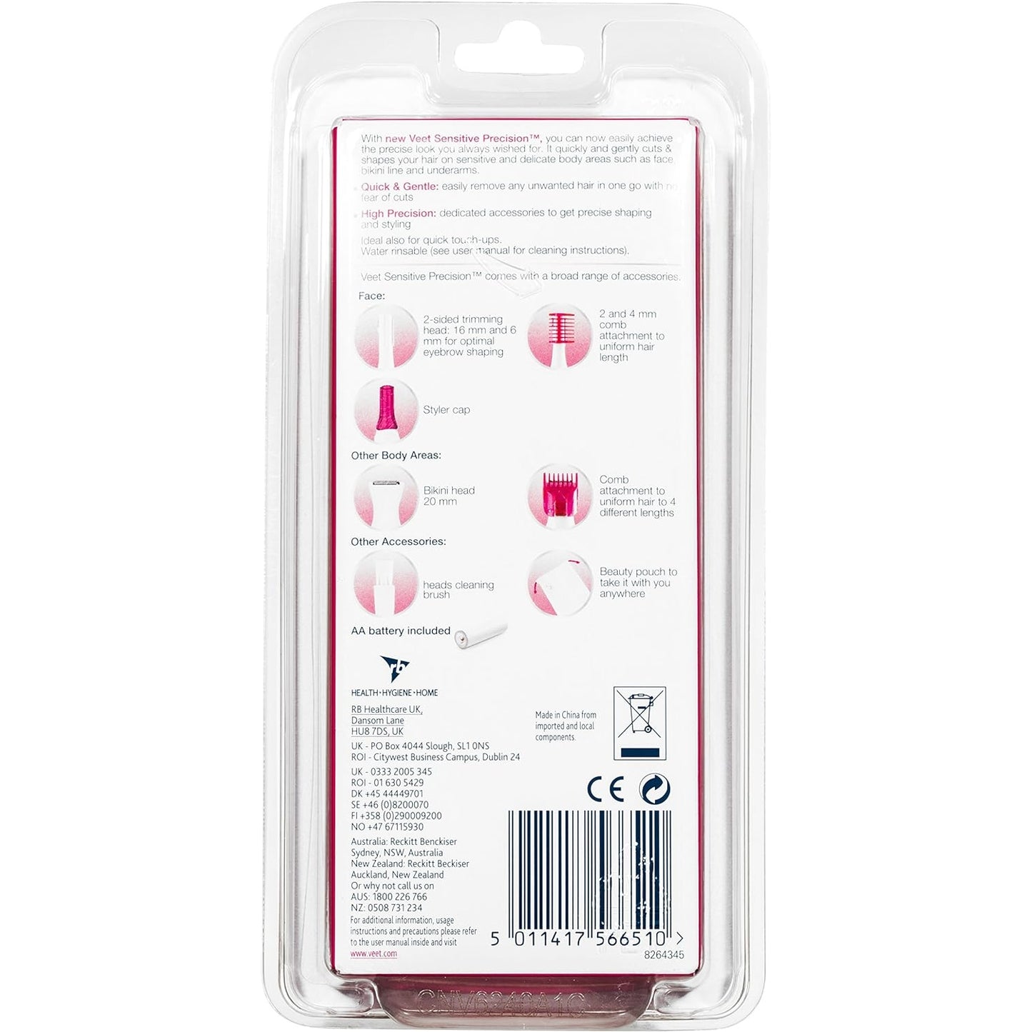 Veet - Sensitive Touch Electric Trimmer for Women (Pink) - Medaid