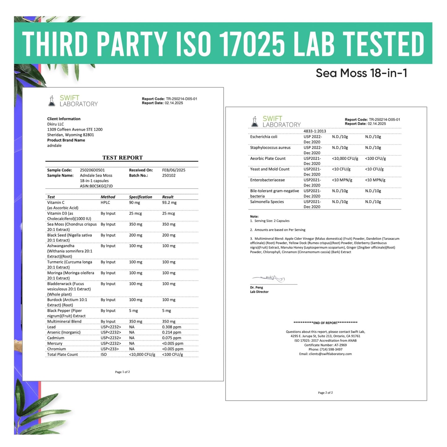 Adndale Sea Moss Black Seed Oil Ashwagandha Ginger Capsules. SeaMoss Capsules with Black Seed Oil, Ashwagandha, Turmeric, Moringa, Bladderwrack, Burdock Root, Manuka Honey, Cinnamon - Medaid International