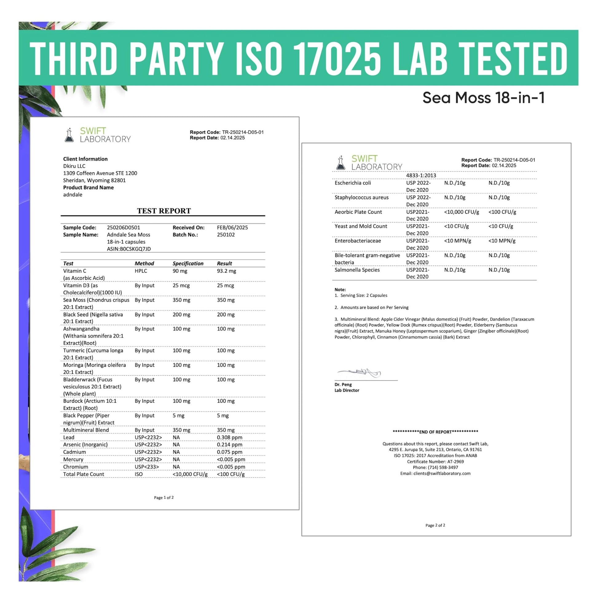 Adndale Sea Moss Black Seed Oil Ashwagandha Ginger Capsules. SeaMoss Capsules with Black Seed Oil, Ashwagandha, Turmeric, Moringa, Bladderwrack, Burdock Root, Manuka Honey, Cinnamon - Medaid International