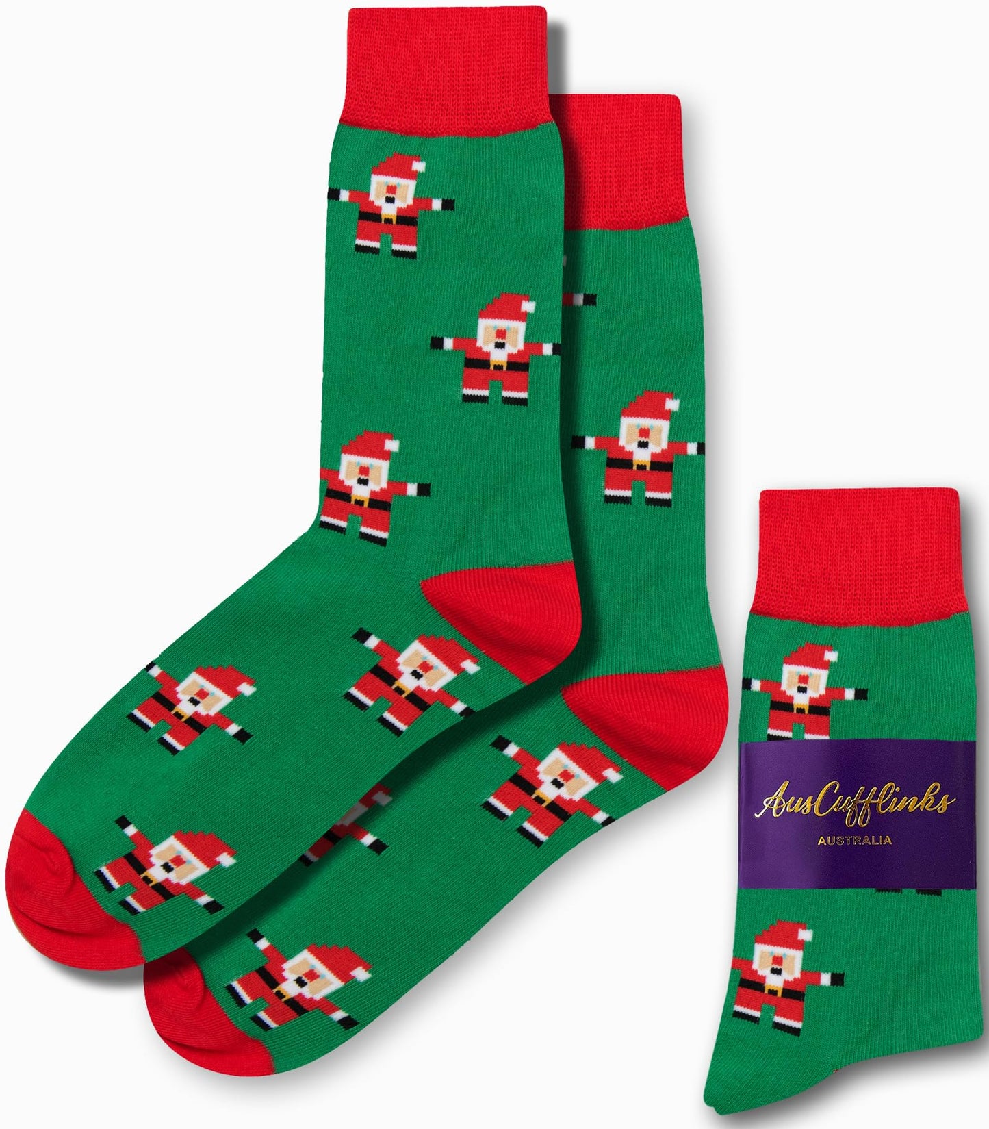 AUSCUFFLINKS Santa Christmas Socks For Him | Santa Claus Fun Socks Gift for Men | Happy Gift Socks Xmas Present for Dad | Socks for Mum (Santa) - Medaid International