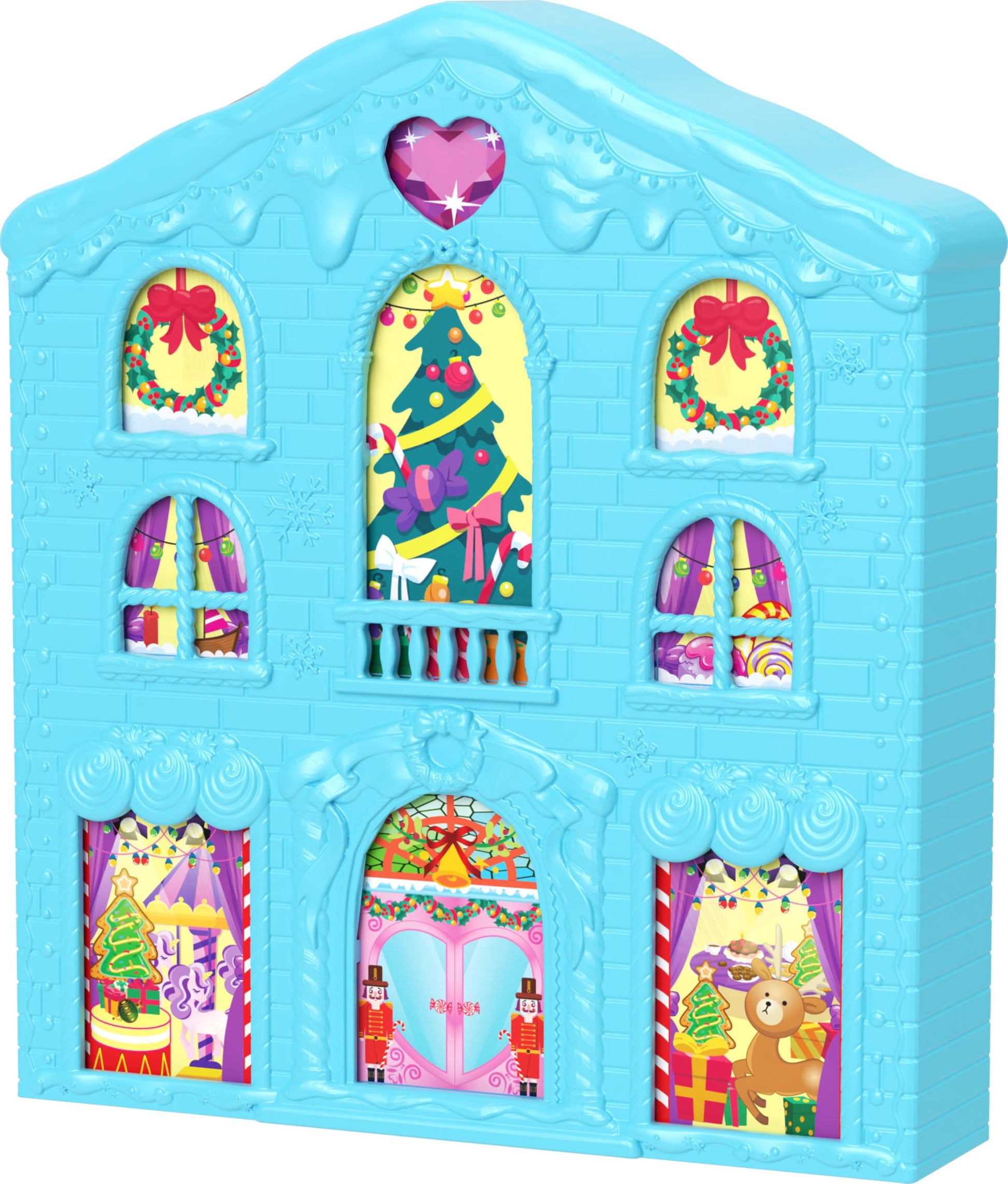 Polly Pocket Dolls Advent Calendar, Gingerbread House Playset with 24 Surprises, Dollhouse Furniture, Toy Car & Holiday Accessories - Medaid International