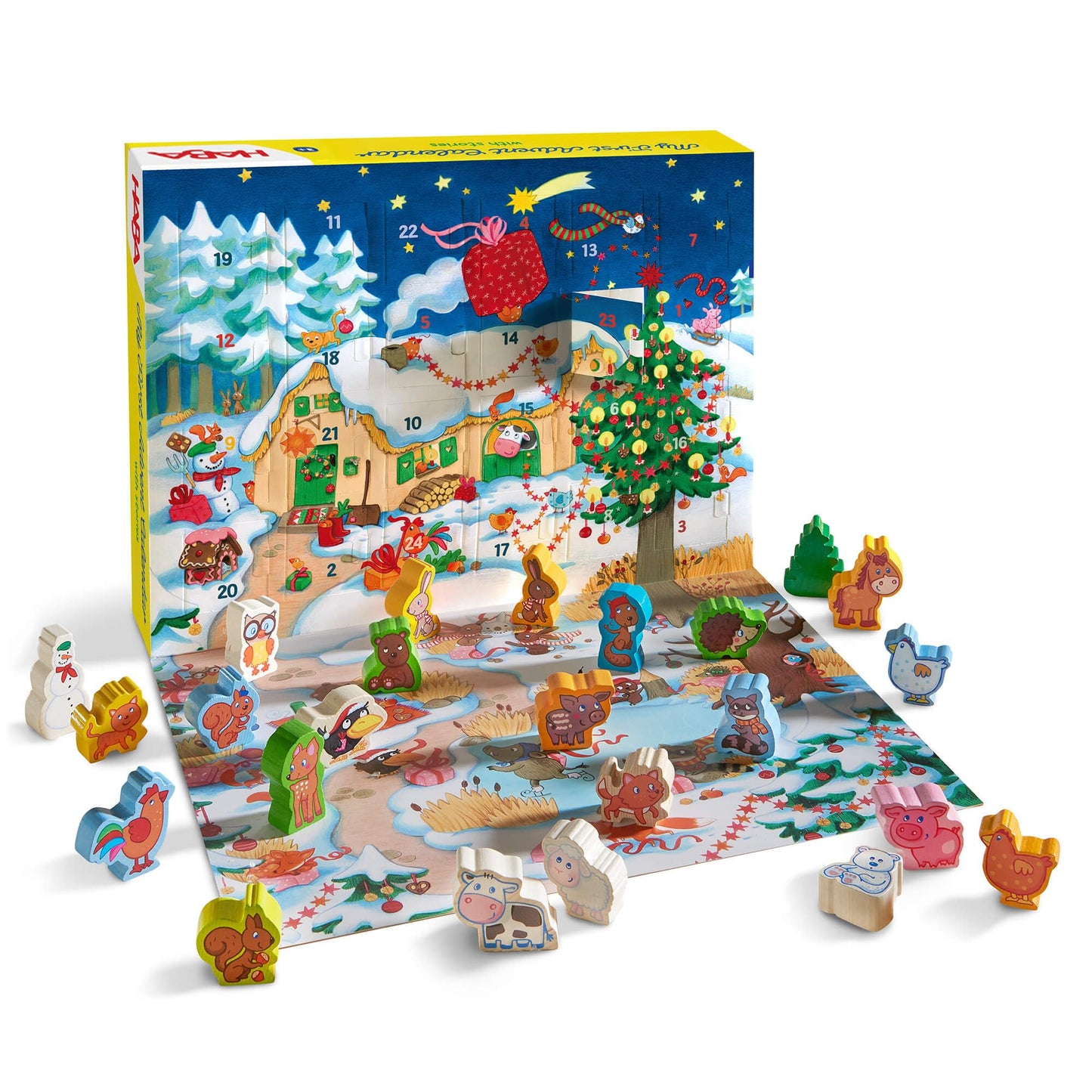 HABA My First Advent Calendar Farmyard Themed Wooden Animals, Christmas Toddler Activities, A Reusable Advent Calendar for Kids - Medaid International