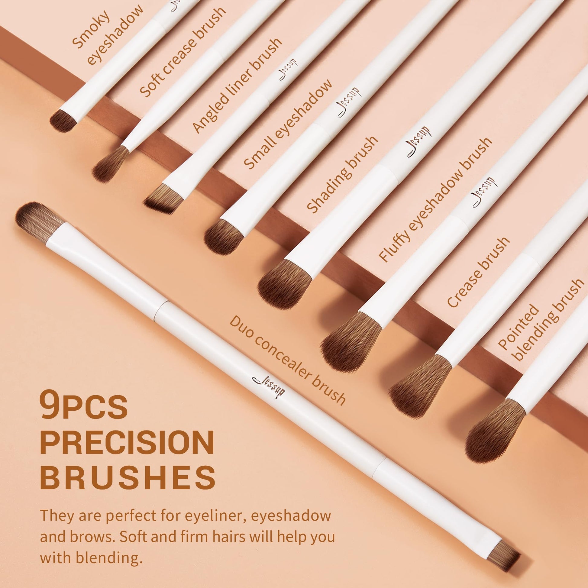 Jessup Makeup Brushes 14Pcs Makeup Brush Set Premium Synthetic Powder Foundation Contour Blush Concealer Eye Shadow Blending Liner Make Up Brush Kit Light Grey T329 - Medaid International
