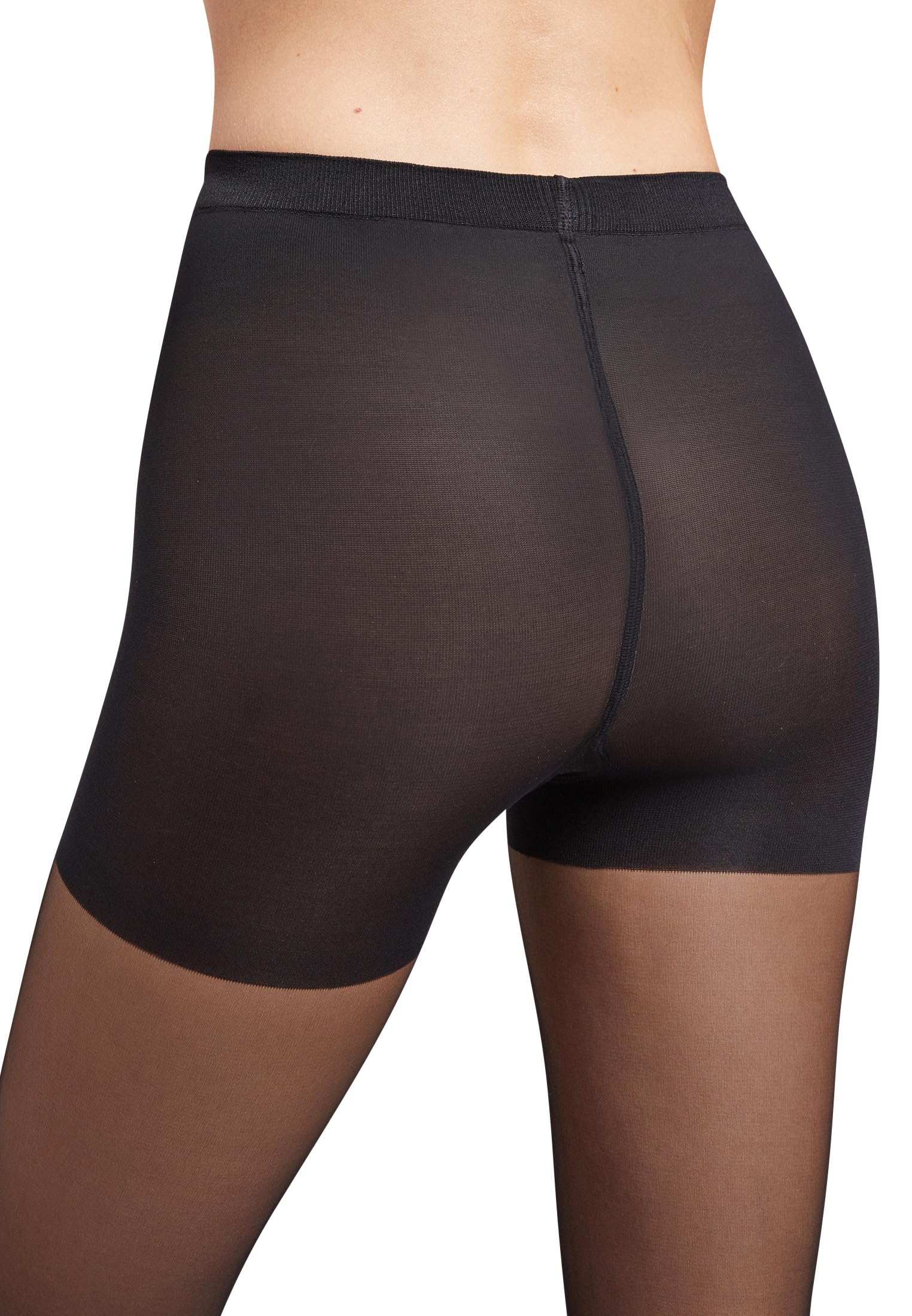 Wolford Individual 10 Tights For Women Sheer Shaping Pantyhose Reinforced Panty Shadow Toe Soft Waistband for All-Day Comfort Black Black Medium - Medaid International