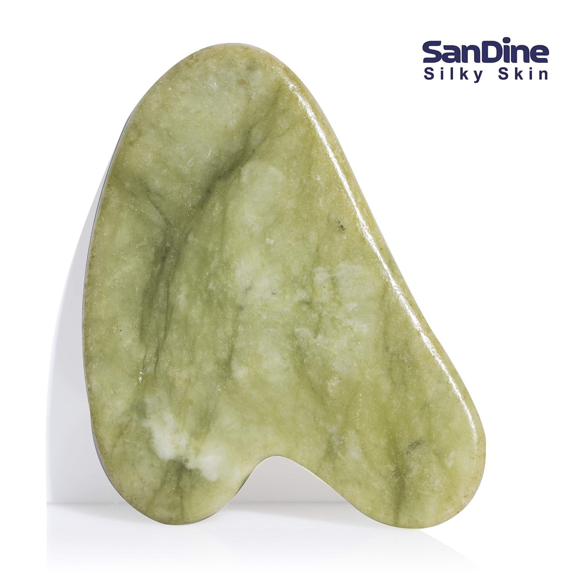 Guasha Scraping Massage Tool – Jade Gua Sha Board - Traditional Scraper Tool for Anti-Aging - Natural Stone Aventurine Guasha - for Silky Smooth and Beautiful Skin - by Sandine - Medaid International