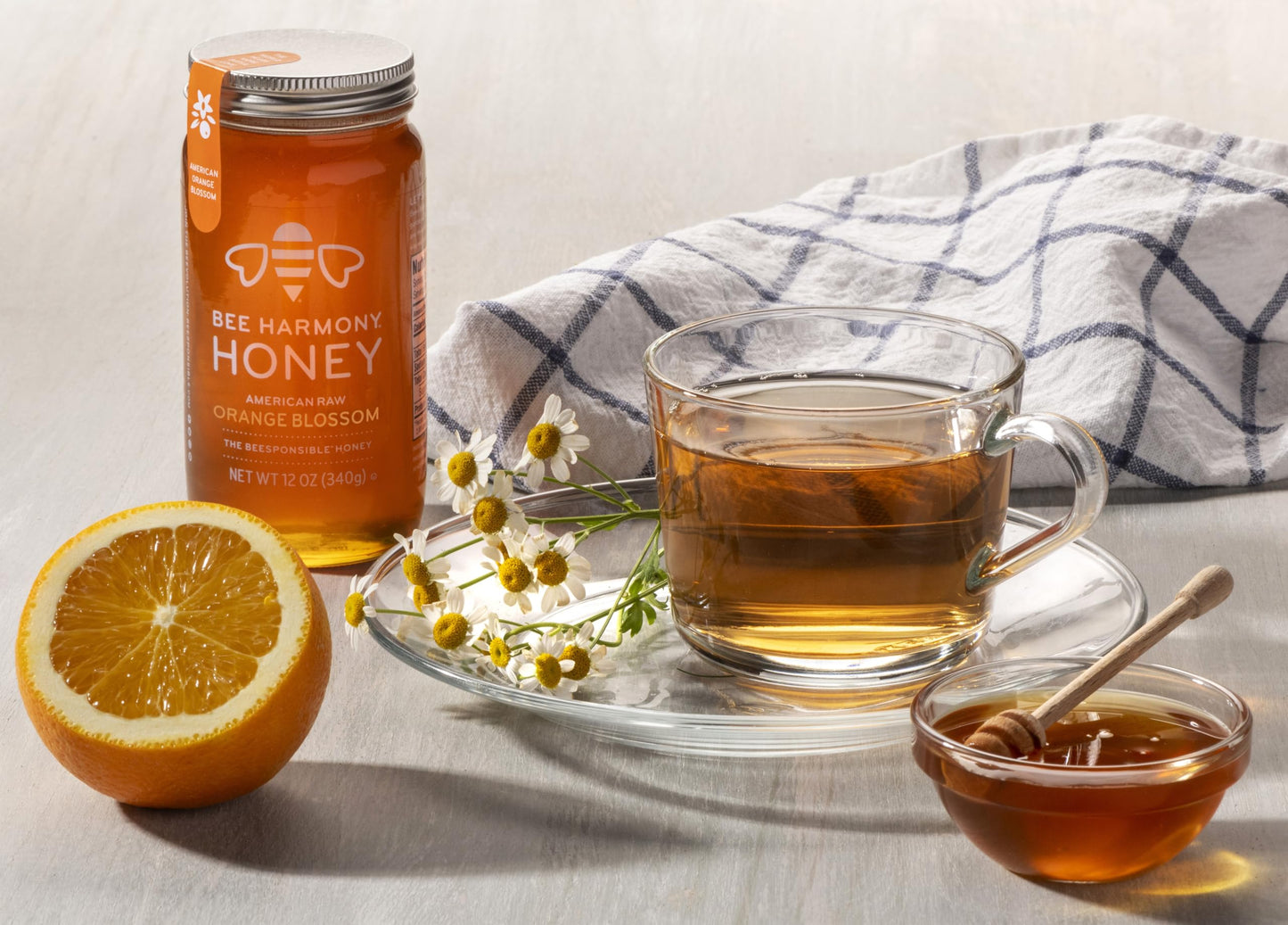 Bee Harmony American Raw Orange Blossom Honey, 12 Ounce - Medaid International