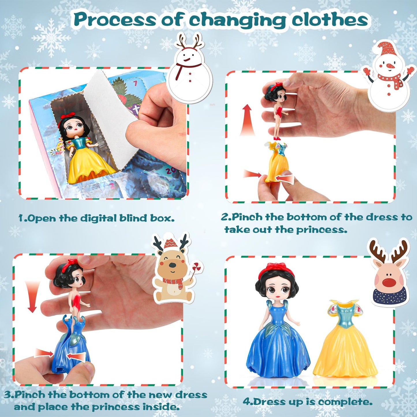 Advent Calendar for Girls Princess Deformation Toy 24 Days Countdown Calendars Princess Transformable Toys and Decorate Ideal for Christmas Countdown and Fun Play Party Favor, Xmas Gifts, Classroom Prizes - Medaid International