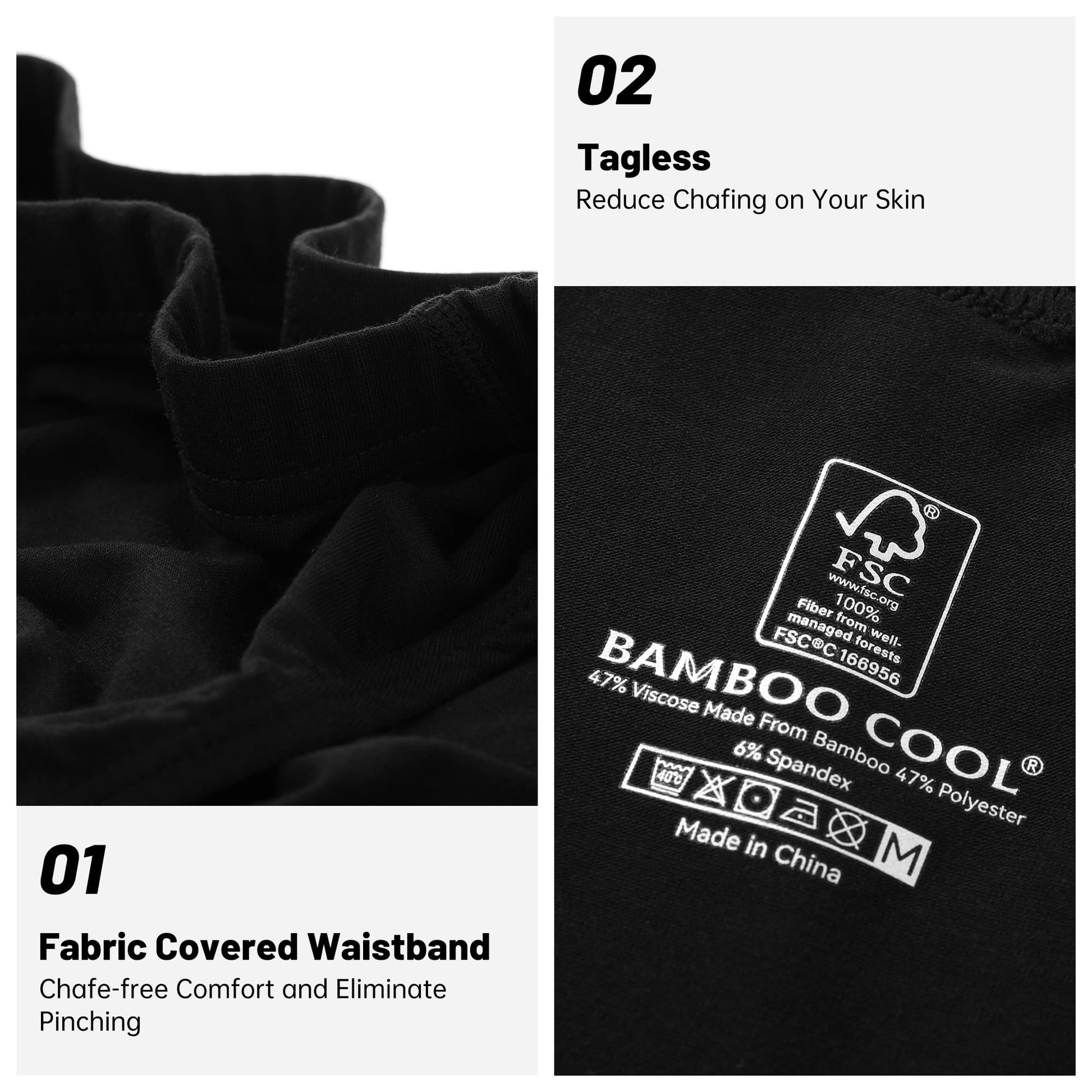 BAMBOO COOL Men's Underwear Briefs Fabric Covered Waistband Underwear Breathable Briefs with 3D Pouch Tagless Panties for Men - Medaid International