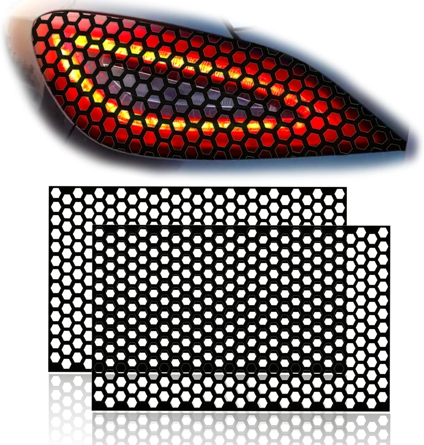 Universal Car Rear Tail Light Lamp Stickers Honeycomb - Medaid International
