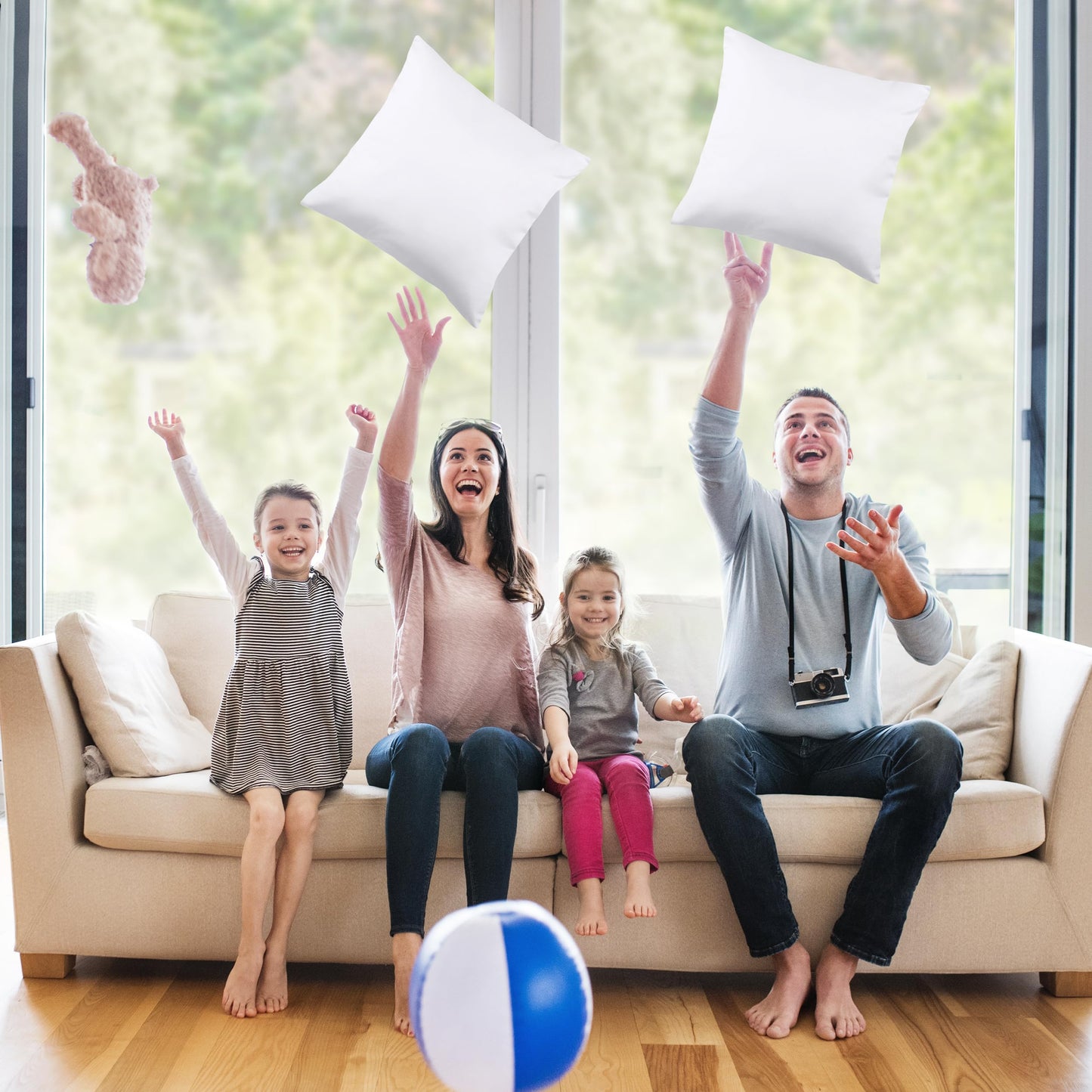 Utopia Bedding Throw Pillows Insert (Pack of 2, White) - 17 x 17 Inches Bed and Couch Pillows - Indoor Decorative Pillow - Medaid International