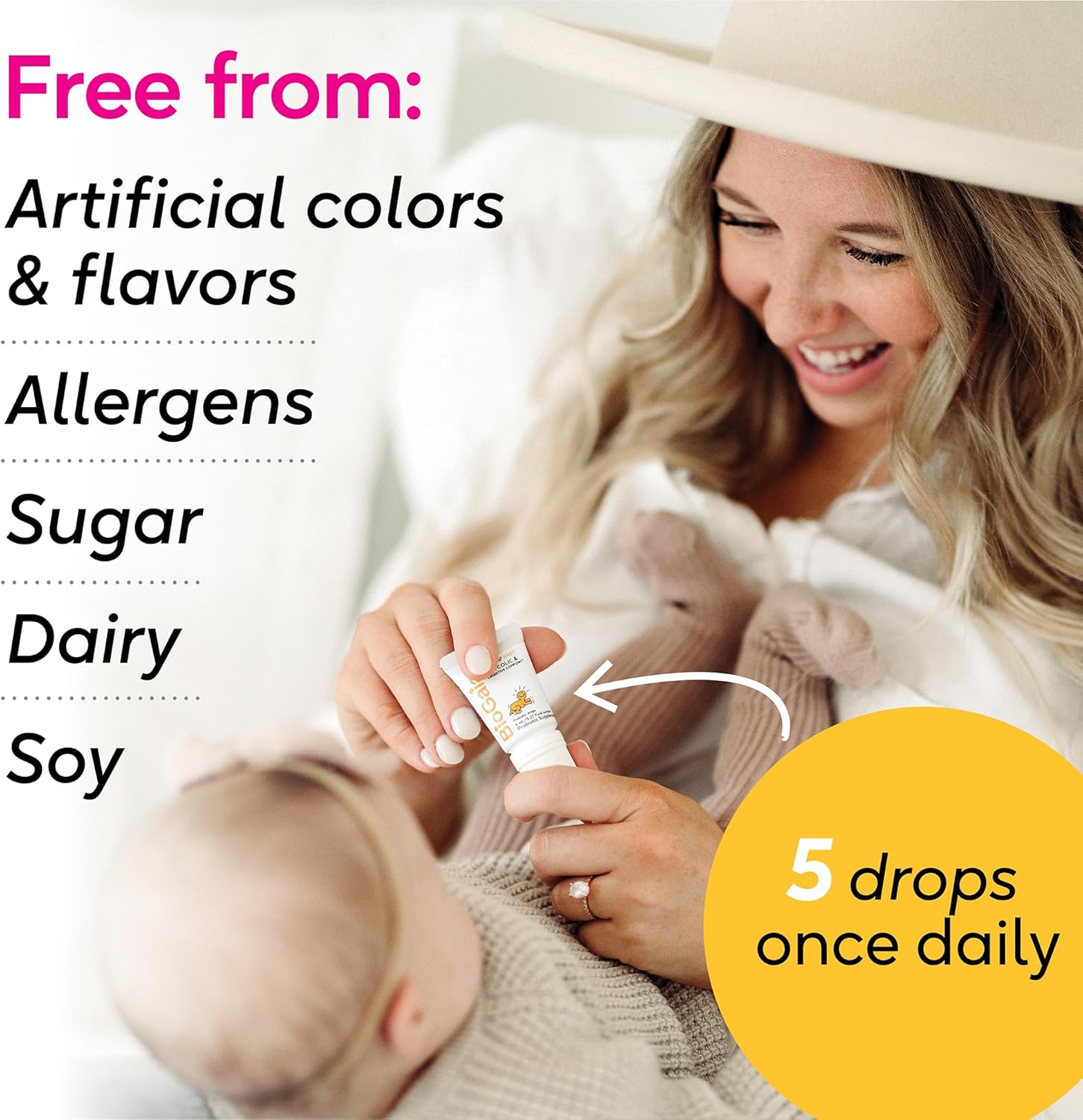 BioGaia Baby Probiotic Drops - Baby Essentials for Colic & Gas Relief, Safe for Newborns, Reduces Crying, Fussing, Colic, Gas, Spit-ups and Constipation, No allergens, dairy, soy, gluten, or sugar - Medaid International
