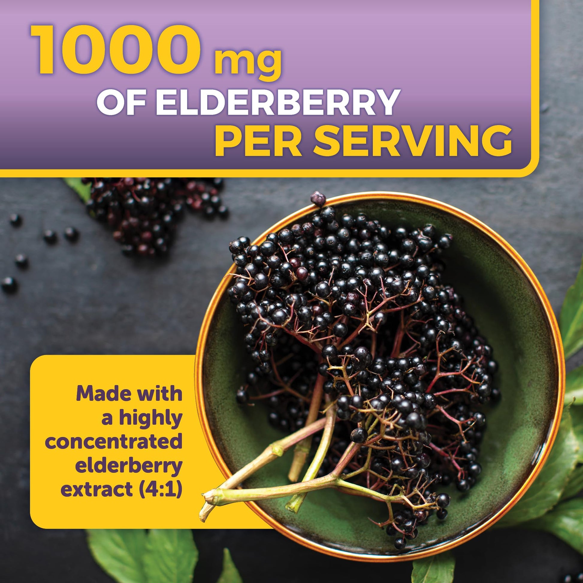 Viva Naturals Elderberry with Vitamin C and Zinc for Adults - 5 in 1 Sambucus Black Elderberry Capsules with Vitamin D3 5000 IU Immunity Supplement, Sambucus Elderberry Immune Support Supplement - Medaid International