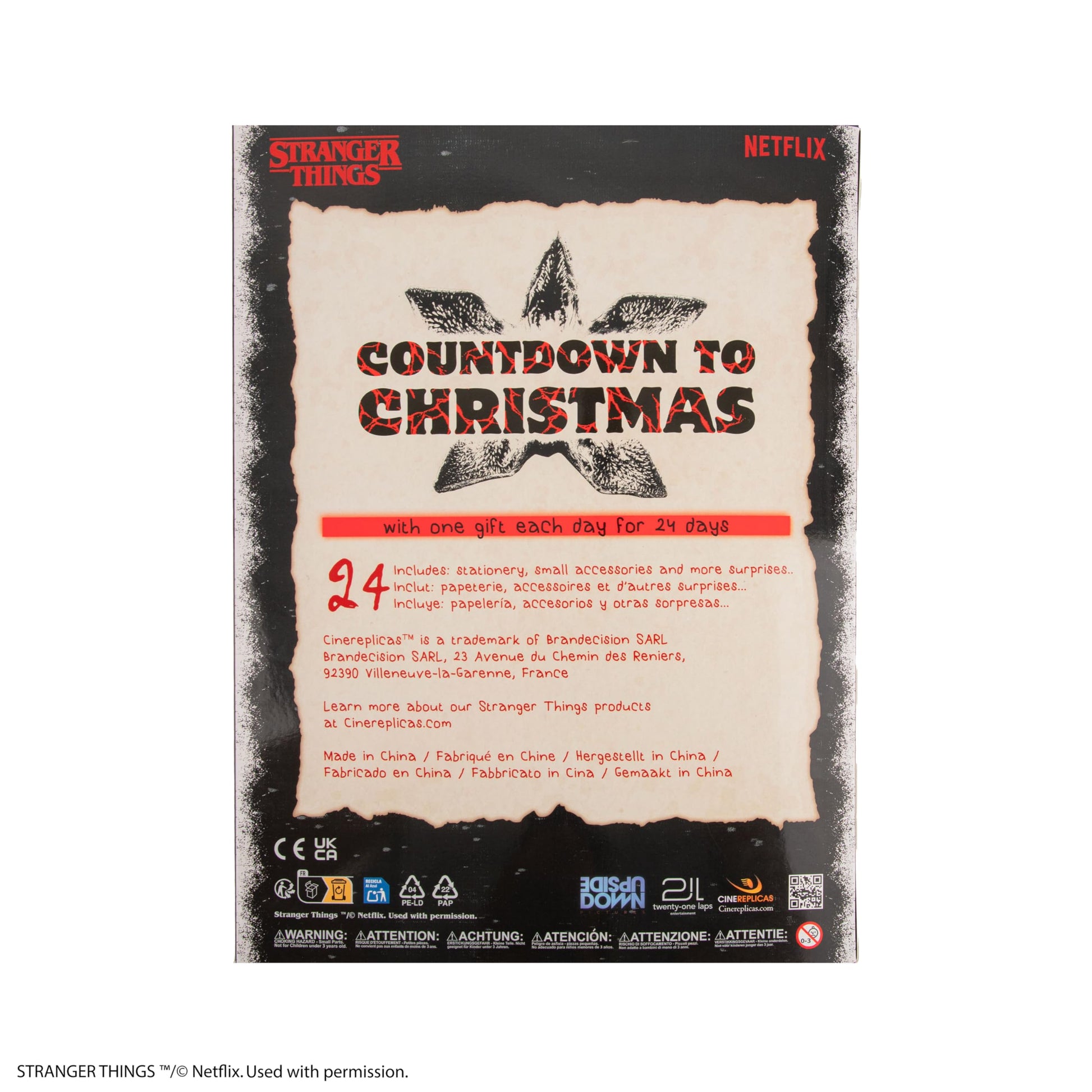 STRANGER THINGS - Advent Calendar 2025-24 Exclusive Gifts & Accessories from the Upside Down - Inspired by the Characters & Locations - For the Christmas Countdown - Official License - Cinereplicas - Medaid International