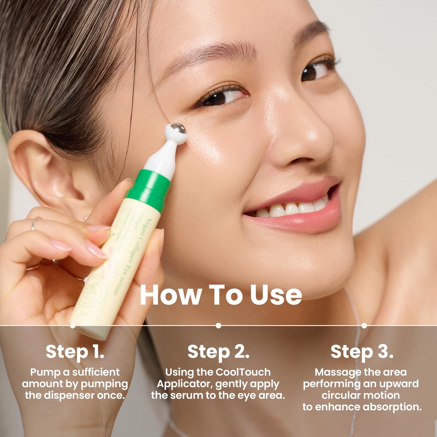 AXIS-Y Vegan Collagen Eye Serum - K Beauty Triple Hyaluronic Acid & Peptide Collagen Serum Improve Skin Elasticity, Reduce Fine Lines & Dark Circles - Vegan Korean Skin Care Eye Cream - 0.33 fl. oz. - Medaid International