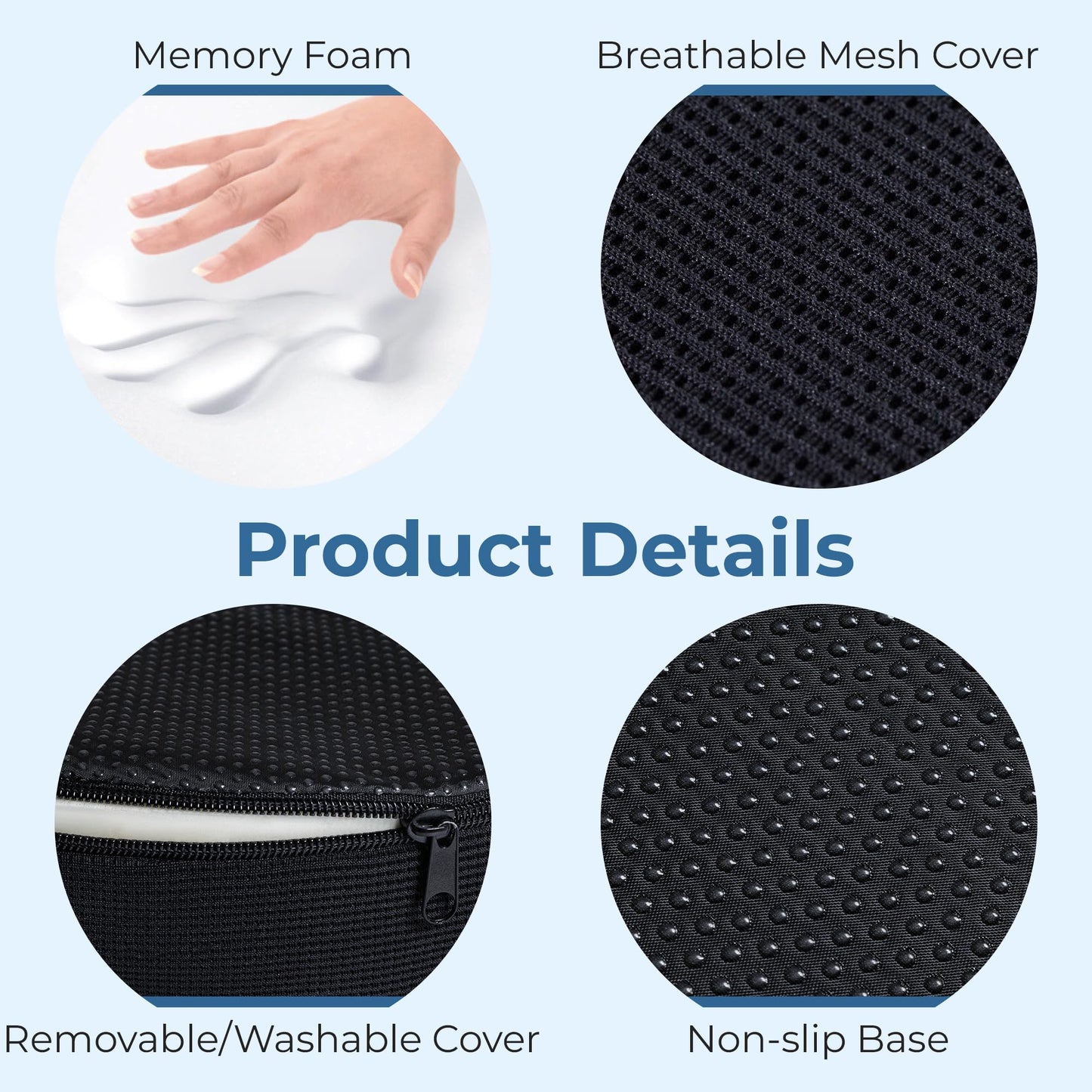 5 STARS UNITED Donut Pillow Hemorrhoid Tailbone Cushion – Large Cushion for Pain Relief – Coccyx, Prostate, Sciatica, Pelvic Floor, Pressure Sores, Pregnancy, Postpartum Recovery, Black - Medaid International