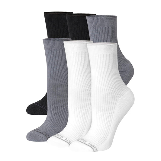 Hanes Women's Originals SuperSoft Mid Crew Socks, Half-Cushioned Socks for Women, 6-Pairs - Medaid International