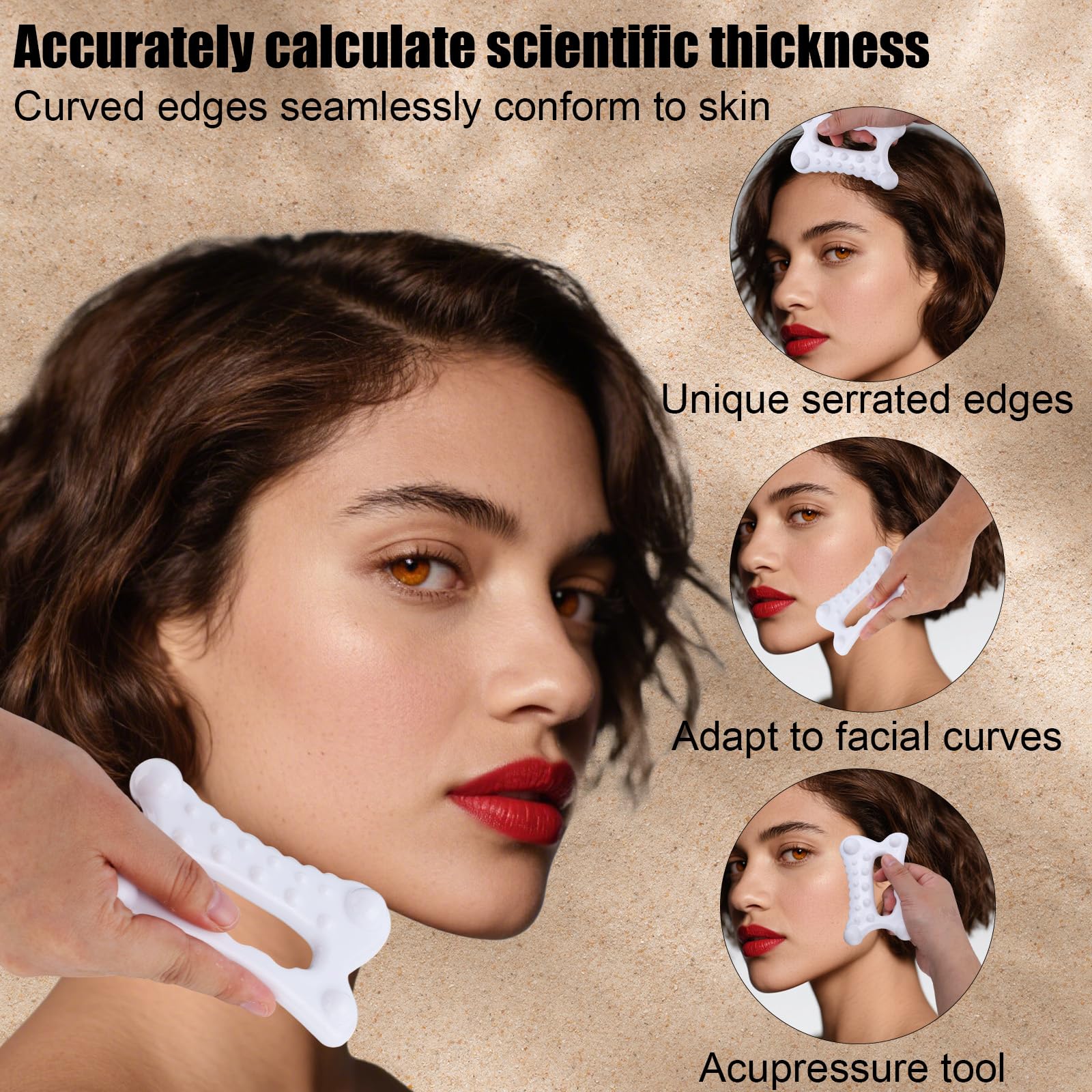 Gua Sha Massage Tool, Dual Row Massage Facial & Body Gua Sha Tool Skin Tightening Korean Face Massager for Women Men - Medaid International