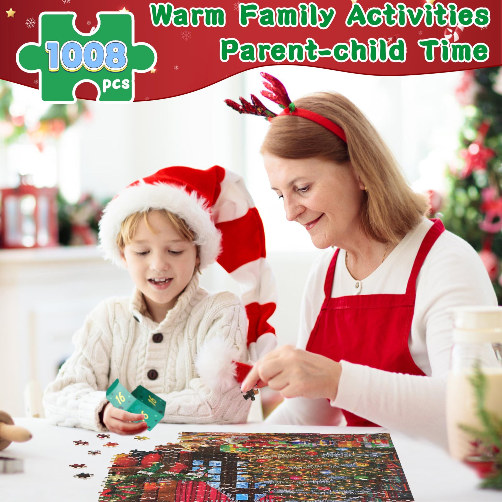 Bestbase Christmas Puppies Advent Calendar 2025 Jigsaw Puzzle - 24 Boxes Packing 1008 Pieces Holiday Puzzle for Adults and Kids, Christmas Countdown Puzzles Gift Decorations 27.5inx19.7in - Medaid International