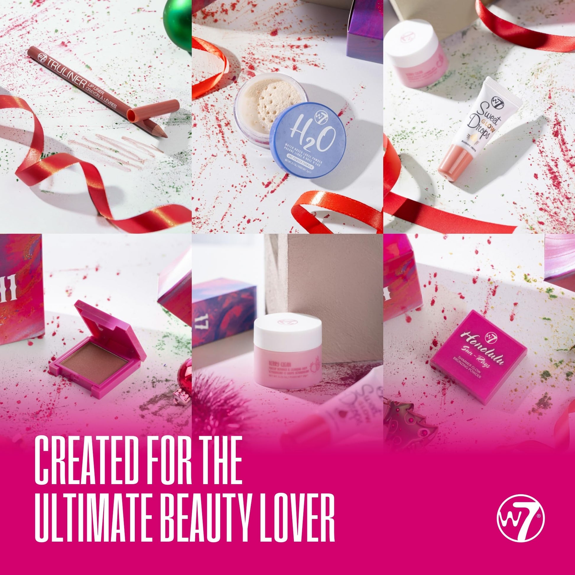 W7 Beauty Blast - Makeup Advent Calendar 2025 - Beauty & Cosmetic Calendar - Individually Boxed Makeup & Cosmetic Surprises For the 24 Days to Christmas - Cruelty Free Gifting - Medaid International