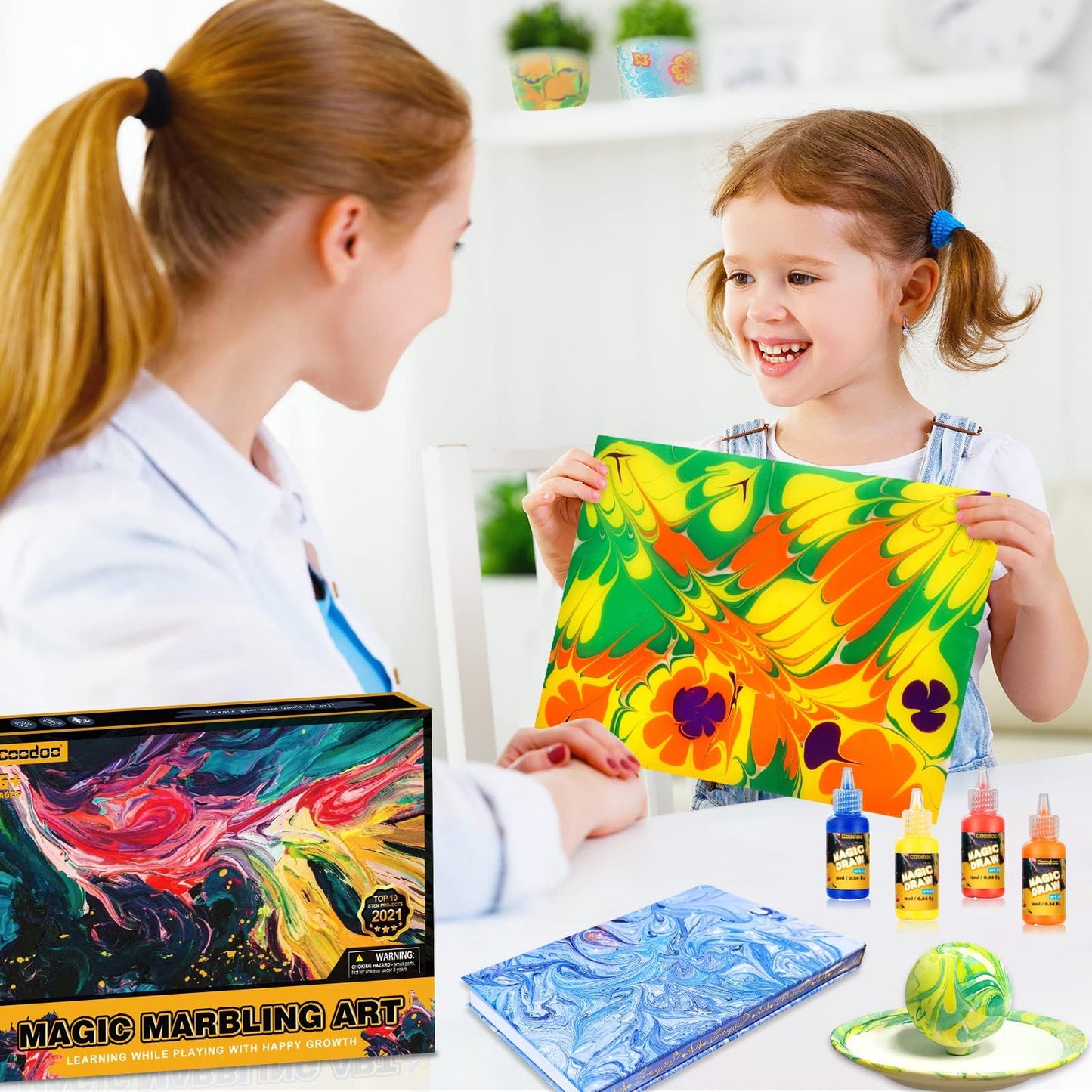 Water Marbling Paint for Kids - Arts and Crafts for Girls & Boys Crafts Kits Ideal Gifts for Kids Age 6-8 8-12 - Medaid International