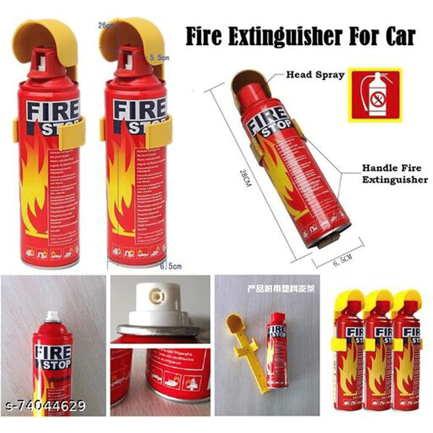 Fire Extinguisher Spray with Stand for Car and Home Use | Fire Stop Aluminium Spray - Medaid International
