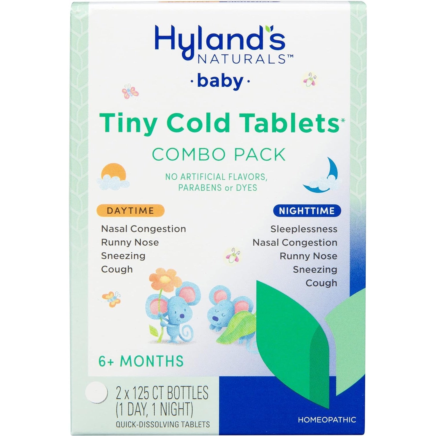 Hyland’s Baby Tiny Cold Tablets, Day & Night Value Pack, Infant and Baby Cold Medicine, Decongestant, Runny Nose & Cough Relief, 250 Quick-Dissolving Tablets - Medaid International