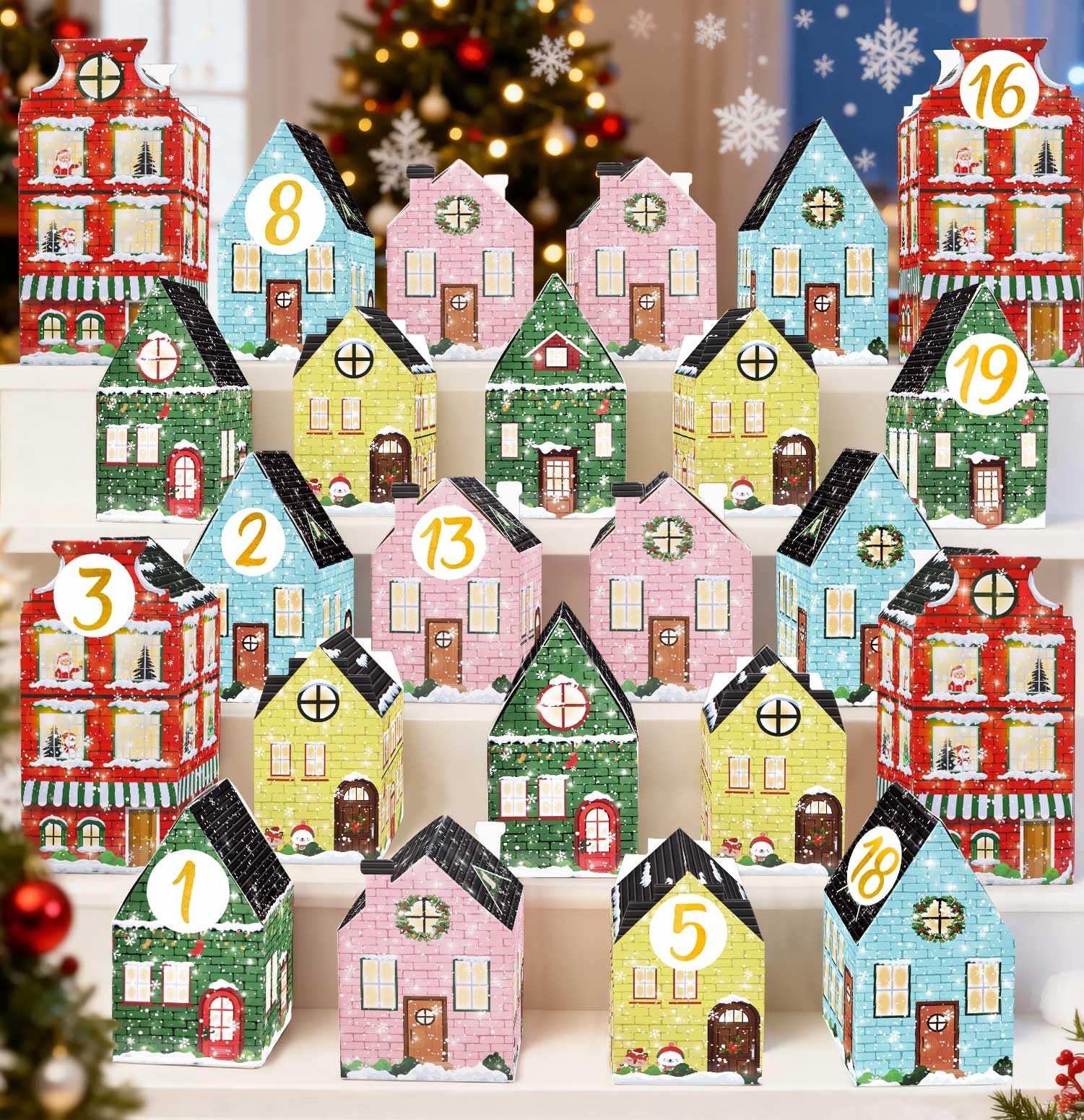 SietDESEO 24 Empty Advent Calendar Boxes to Fill 24 Days of Christmas Countdown Gift Boxes for Kids Adults Xmas Holiday Party Decorations Make Your Own Advent Calendar Box - Medaid International