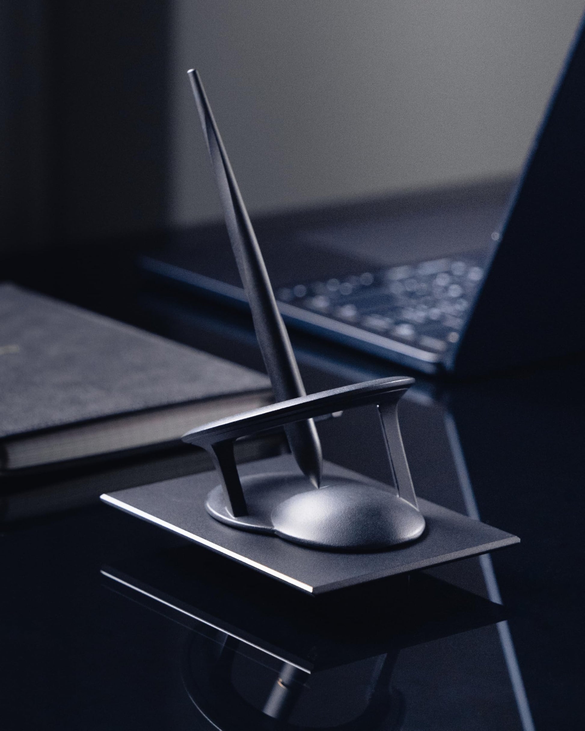 novium Hoverpen Interstellar - Space Black, Ballpoint Pen, Unique Conversational Starter, Premium Futuristic Design, Precision Flow Ink, Schmidt Ballpoint Cartridges - Medaid International