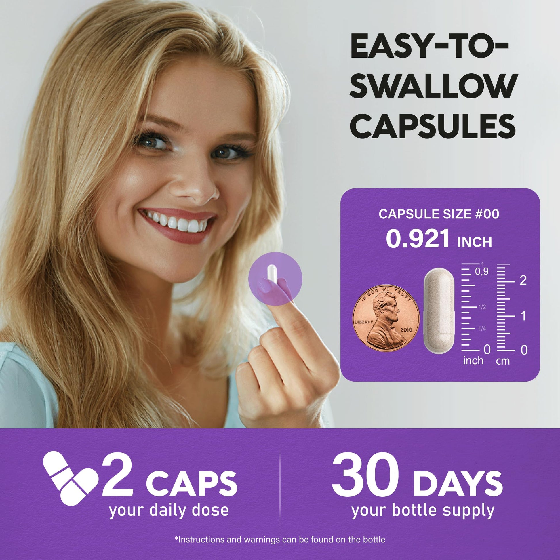 Biotin | Collagen | Hyaluronic Acid | Keratin - Clinically Tested Supplement - Hair Growth Support, Skin & Nails - 25000 mcg Vitamins B2, B3, B6 & B7 + B1 - Made in USA - Women & Men | 60 Capsules - Medaid International
