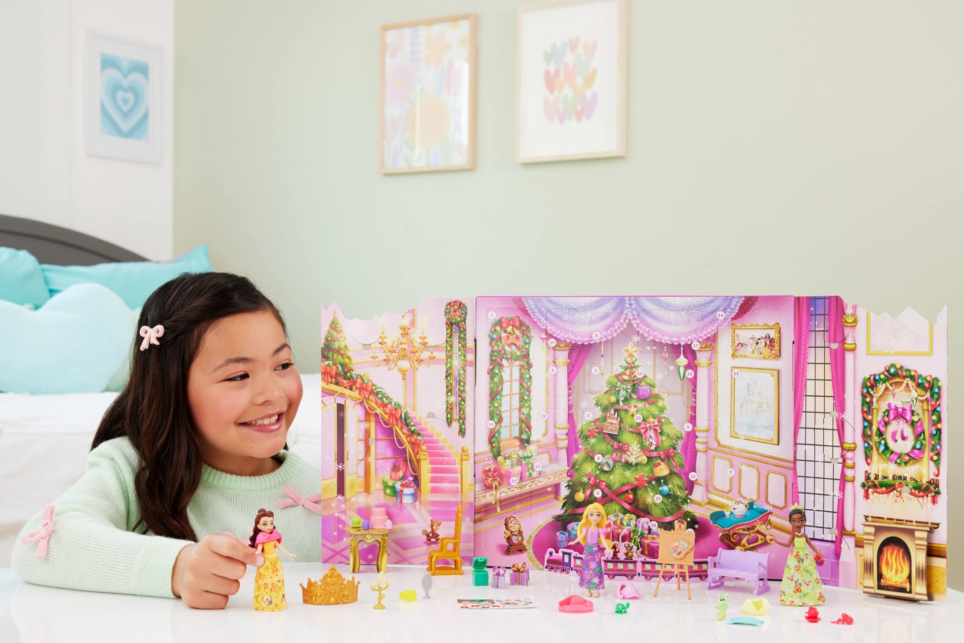 Mattel Disney Princess Doll Advent Calendar with 24 Days of Surprises, Including 3 Small Dolls, 3 Friends, 6 Fashions & 16 Accy Inspired by Movies (Amazon Exclusive) - Medaid International