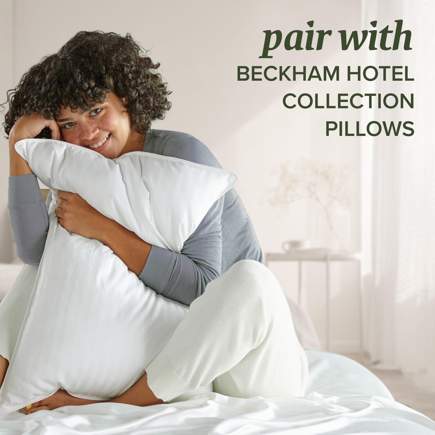 Beckham Hotel Collection Queen Size White Pillow Protector with Zipper Set of 2, Soft and Breathable Cotton Pillow Protector Covers - Medaid International