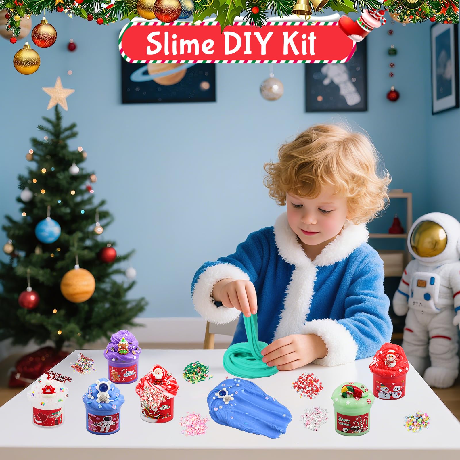 Advent Calendar 2025 Fluffy Butter Slime Kit Countdown to Christmas DIY Cute Slime Crystal Supply Kit 24 Days of Surprises Fun for Boys and Girls Teen Ages 6 and Up - Medaid International