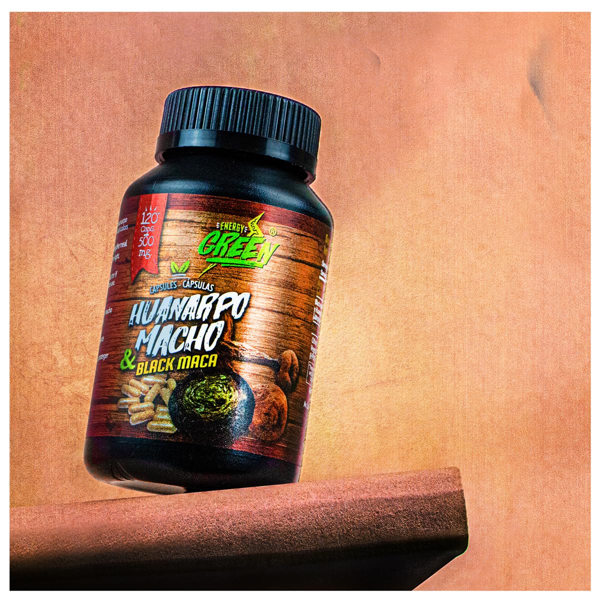 Black Maca Root and Huanarpo Macho Capsules l 100% Natural Energizer and Booster l Immune Support for Men (1500mg per Serving) l Male Health supplenent l Amazon Andes - Medaid International
