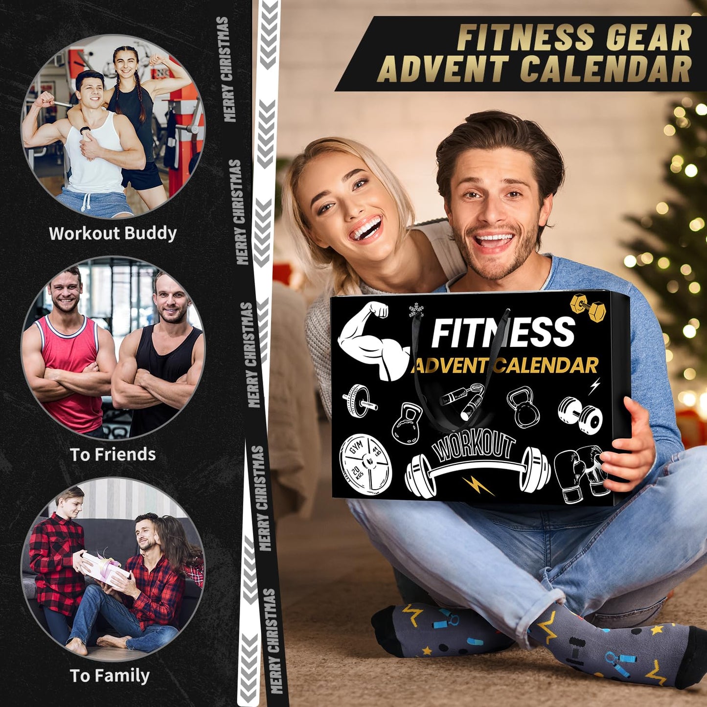 MOVINPE Fitness Gear Advent Calendar 2025, 24 Days of Workout Essentials with Jump Rope, Resistance Bands, Gloves, Headbands & More – Christmas Countdown Gifts for Men, Women & Teens - Medaid International