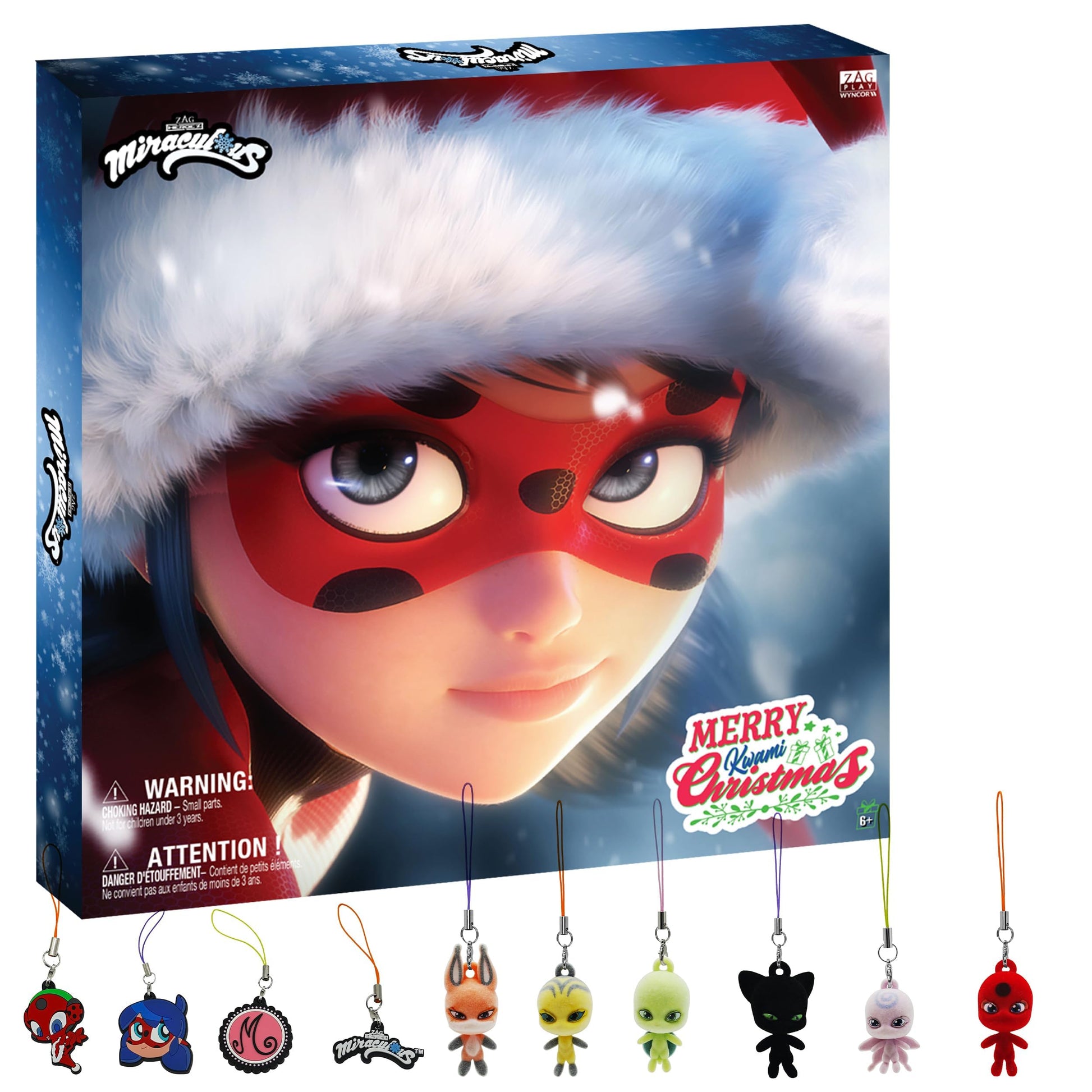 Miraculous Ladybug Ultimate Advent Kwami Calendar - 24 Days of Miniature Kwamis & EVA Seasonal Charms - Christmas Countdown Calendar with Hooks & Ribbons, Festive Collectible Toys for Kids Holiday Joy - Medaid International