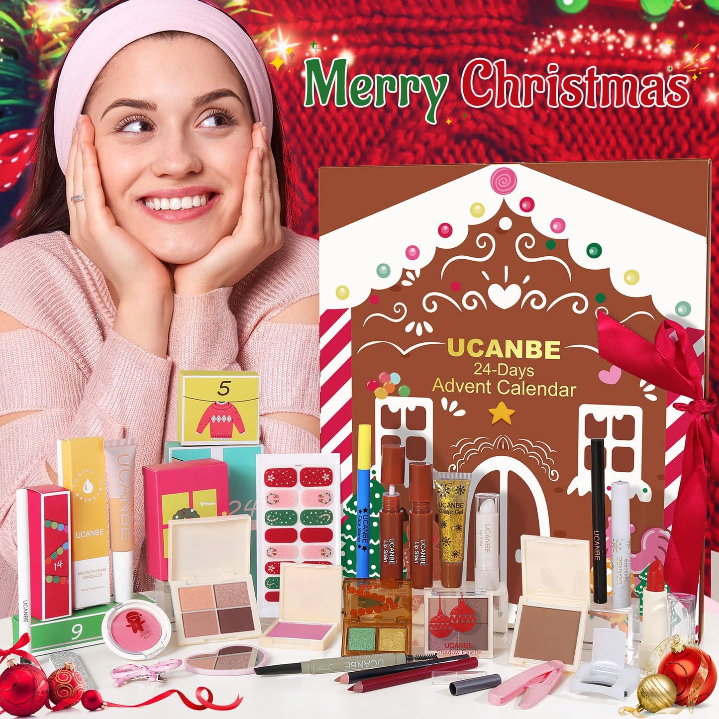 Makeup Advent Calendar 2025, 24 Days Christmas Gift Makeup Sets For Women, UCANBE 2025 Xmas Countdown Calendar Full Makeup Kits Beauty Makeup & Cosmetic For Teens, Girls Gift - Medaid International