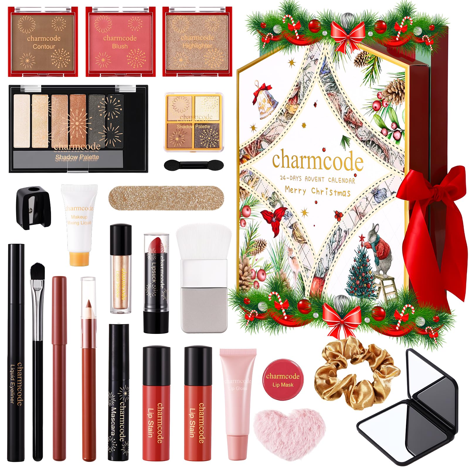 CHARMCODE Makeup Advent Calendar 2025, 24 Days Christmas Countdown Calendar Gift Set for Adult Women Teen Girls, Xmas Holiday Beauty & Cosmetic Surprise Make up Kit for Women Full Kit - Medaid International