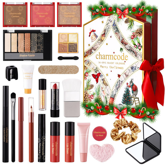CHARMCODE Makeup Advent Calendar 2025, 24 Days Christmas Countdown Calendar Gift Set for Adult Women Teen Girls, Xmas Holiday Beauty & Cosmetic Surprise Make up Kit for Women Full Kit - Medaid International