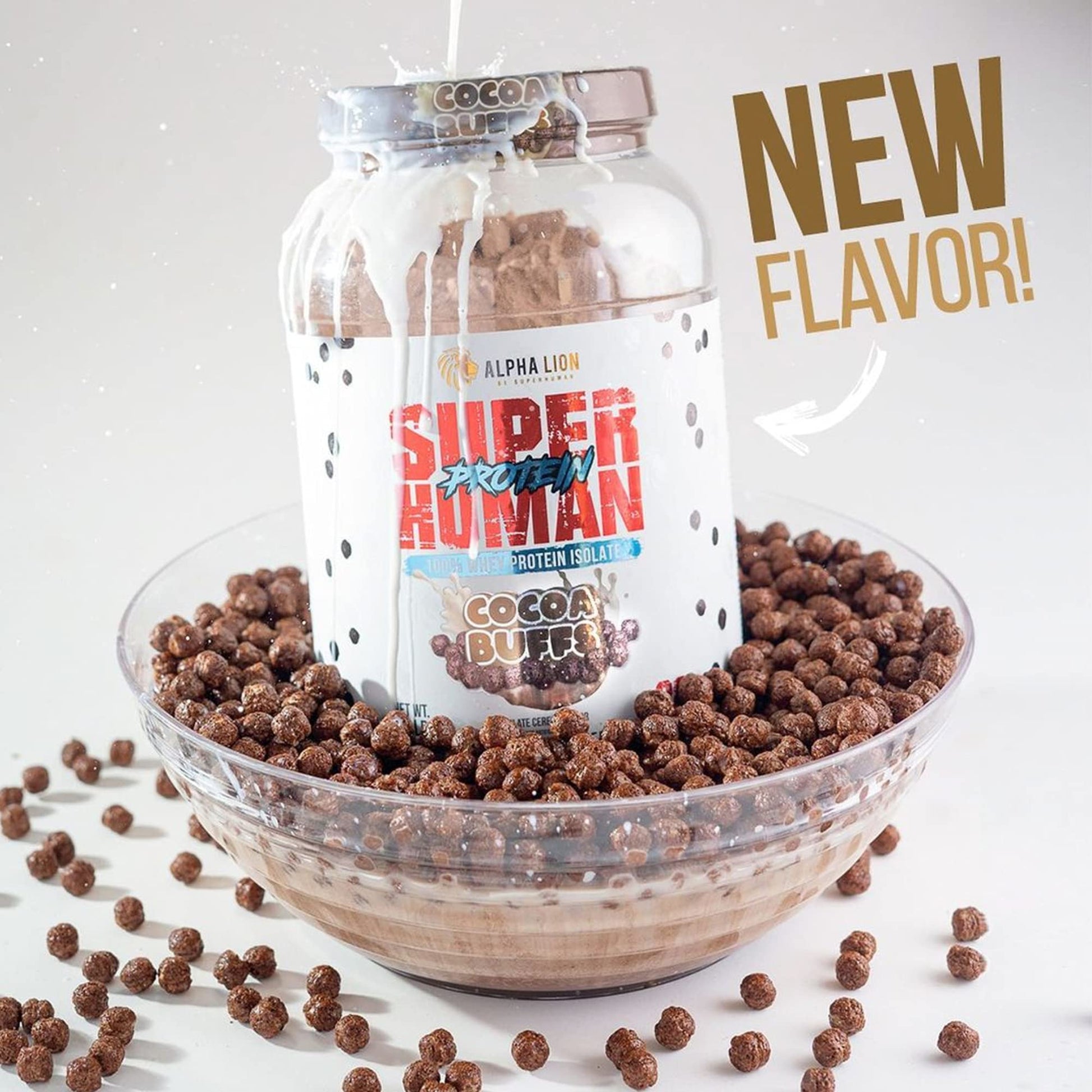 ALPHA LION Superhuman Whey Protein Powder, Great Tasting Pure Whey Protein Isolate, Low Carb, Low Sugar, No Bloat Post Workout, Muscle Recovery & Growth (28 Servings, Cocoa Buffs) - Medaid International