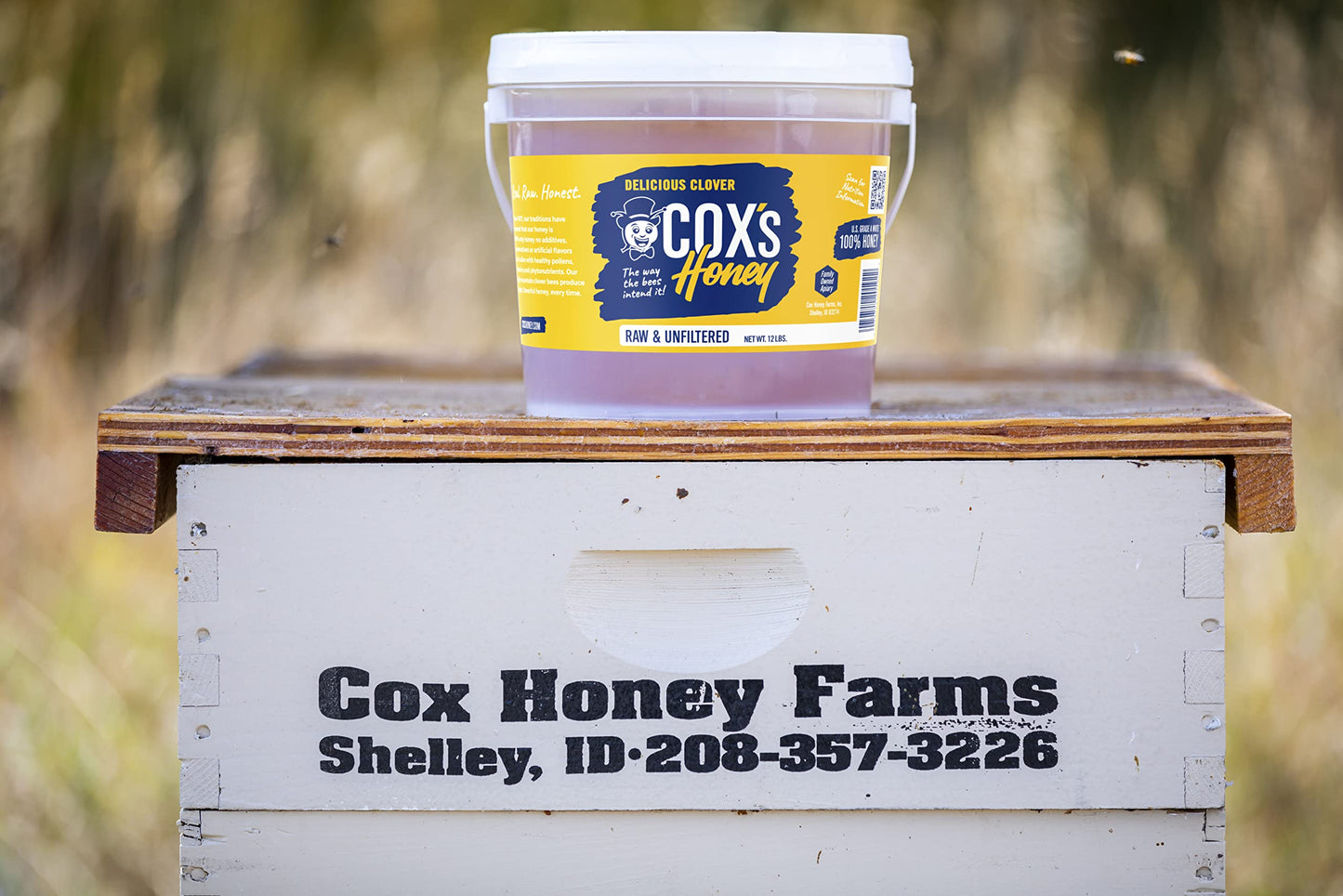 Cox's Honey - Bulk Honey Raw Unfiltered, 12 LBS | 100% Pure Clover Delicious Honey - Product of the USA - Medaid International
