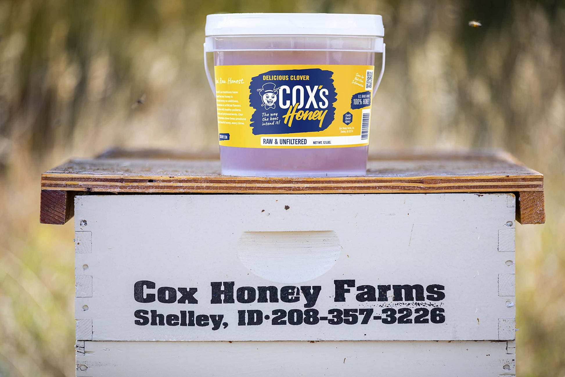 Cox's Honey - Bulk Honey Raw Unfiltered, 12 LBS | 100% Pure Clover Delicious Honey - Product of the USA - Medaid International