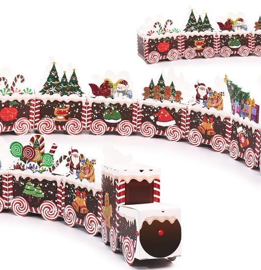 SietDESEO 24 Empty Advent Calendar Boxes to Fill, 24 Days of Christmas Countdown Gift Boxes Brown Train Christmas Advent Calendar Boxes for Kids Adults Xmas Holiday Decorations - Medaid International