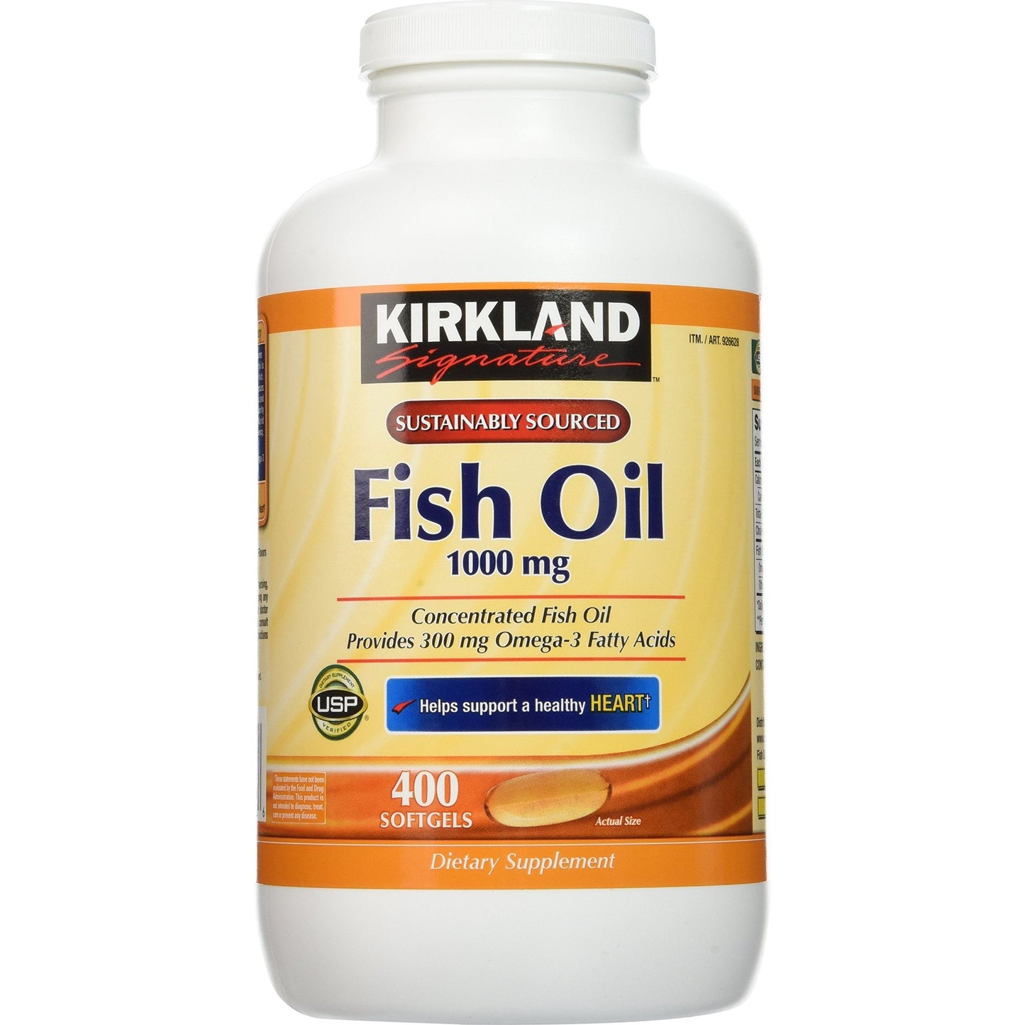 Kirkland Signature Natural Fish Oil Concentrate with Omega-3 Fatty Acids - 400 Softgels (Pack of 2) - Medaid International
