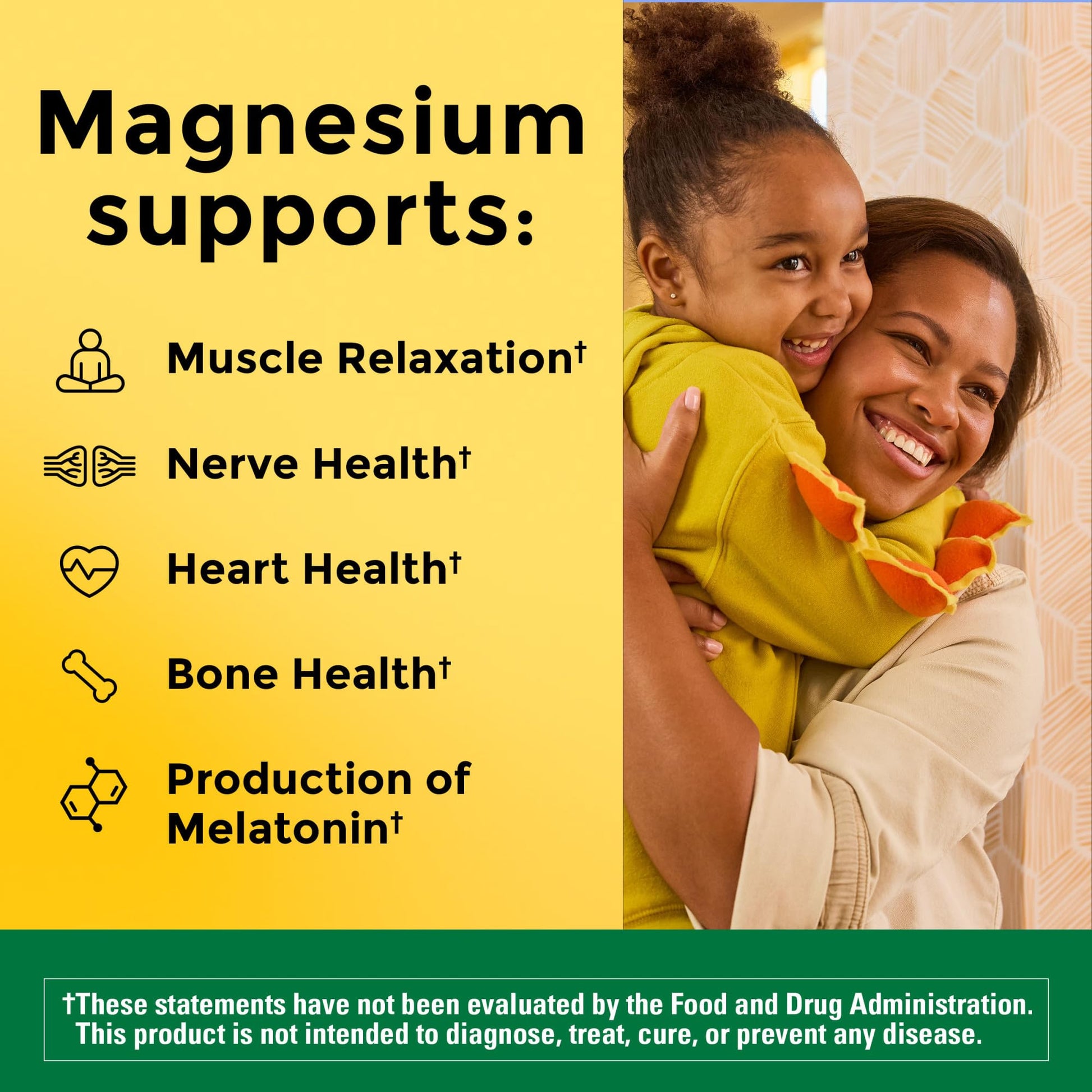 Nature Made Magnesium Glycinate 200 mg per serving, Magnesium Supplement for Muscle, Heart, Nerve and Bone Support, 180 Magnesium Bisglycinate Capsules, 90 Day Supply - Medaid International