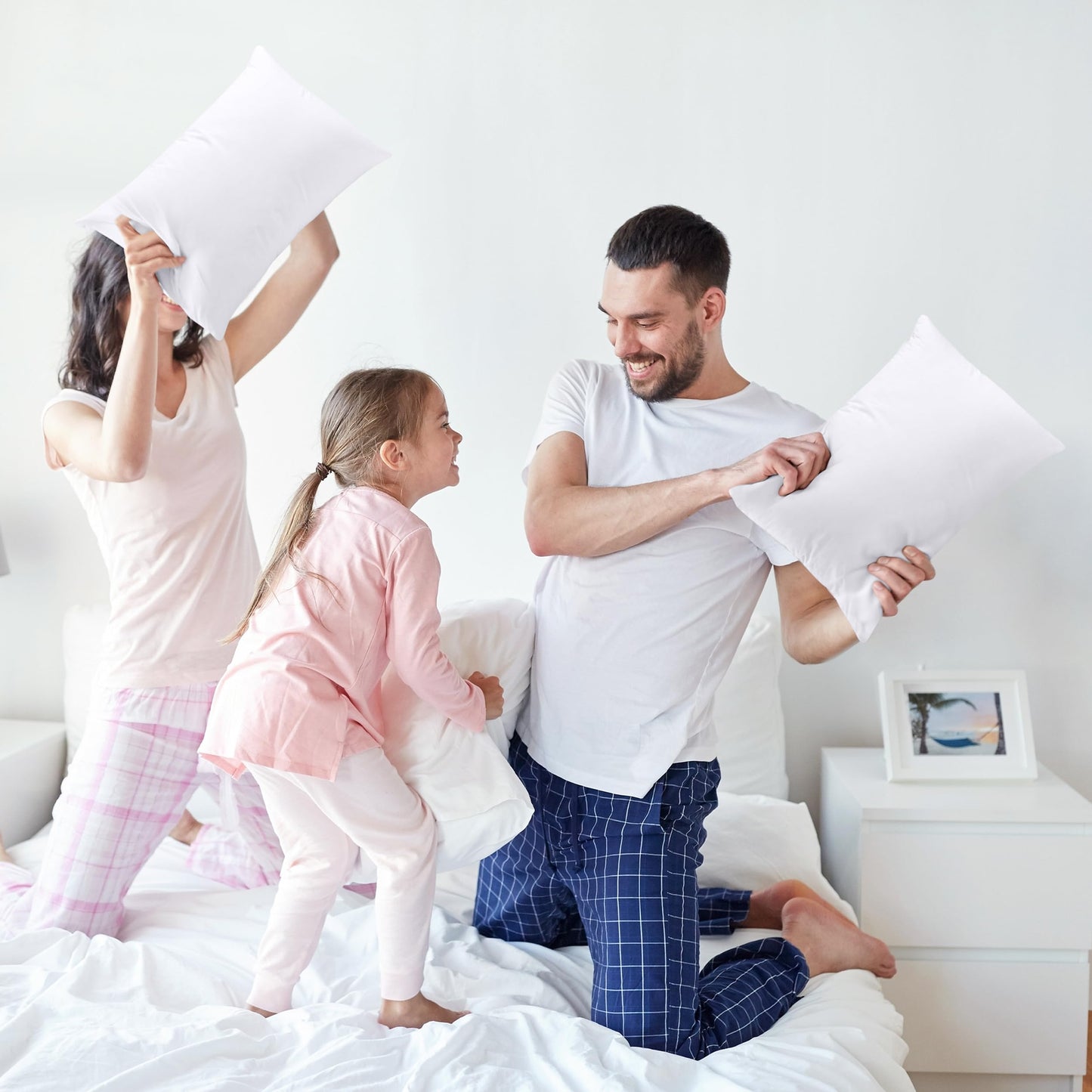 Utopia Bedding Throw Pillows (Pack of 2, White), 12 x 20 Inches Indoor Decorative Pillow Insert for Sofa, Bed and Couch - Medaid International