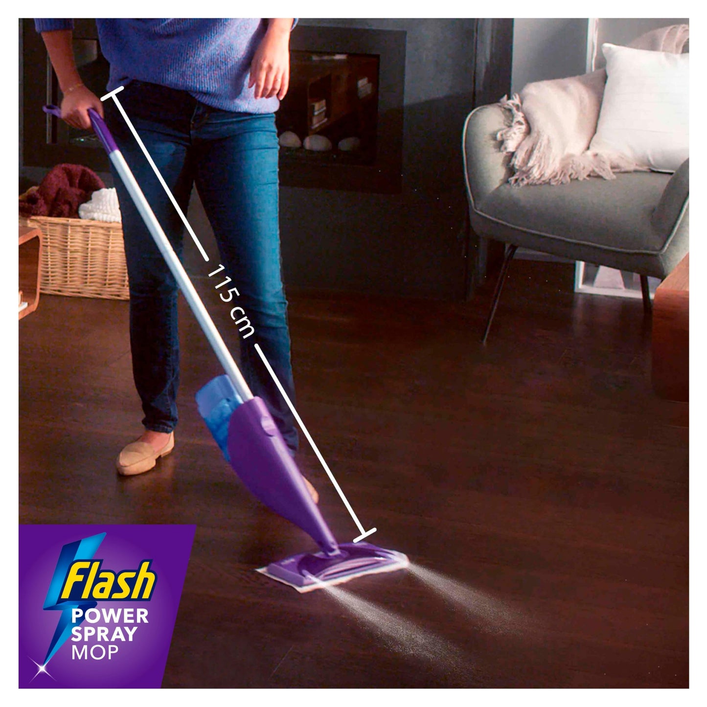 Flash Power Spray Mop Floor Cleaner Starter Kit (1 Washable Pad + 17 Disposable Pads), Spray Mops for Floors, All-in-One Spray System for Your Floors, Floor Mops for Hard Floor - Medaid International