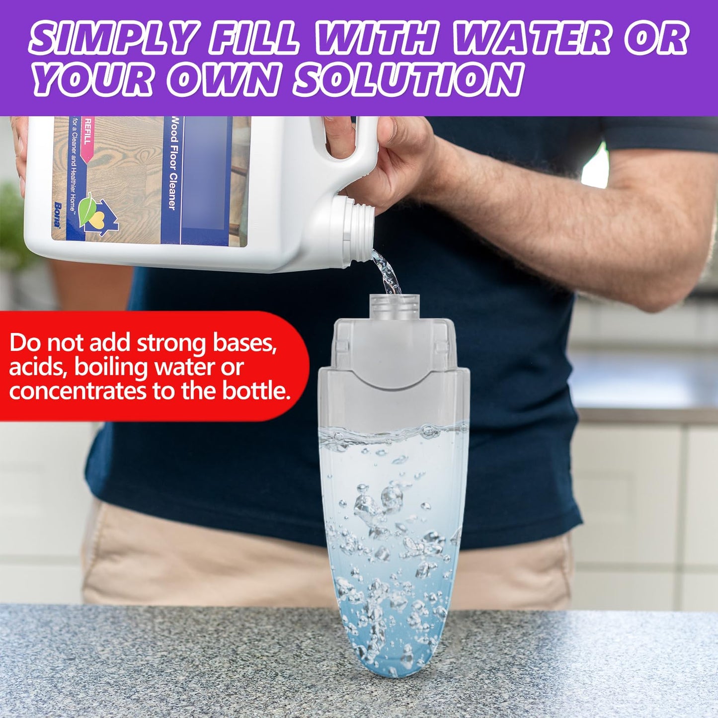 HOMTOYOU Spray Mops for Floor Cleaning: Wet Mop for Hardwood Tile Wood Laminate Vinyl - 3 Washable Microfiber Pads for Swiffer Powermop - Absorbs Pet Hair Dust - Medaid International