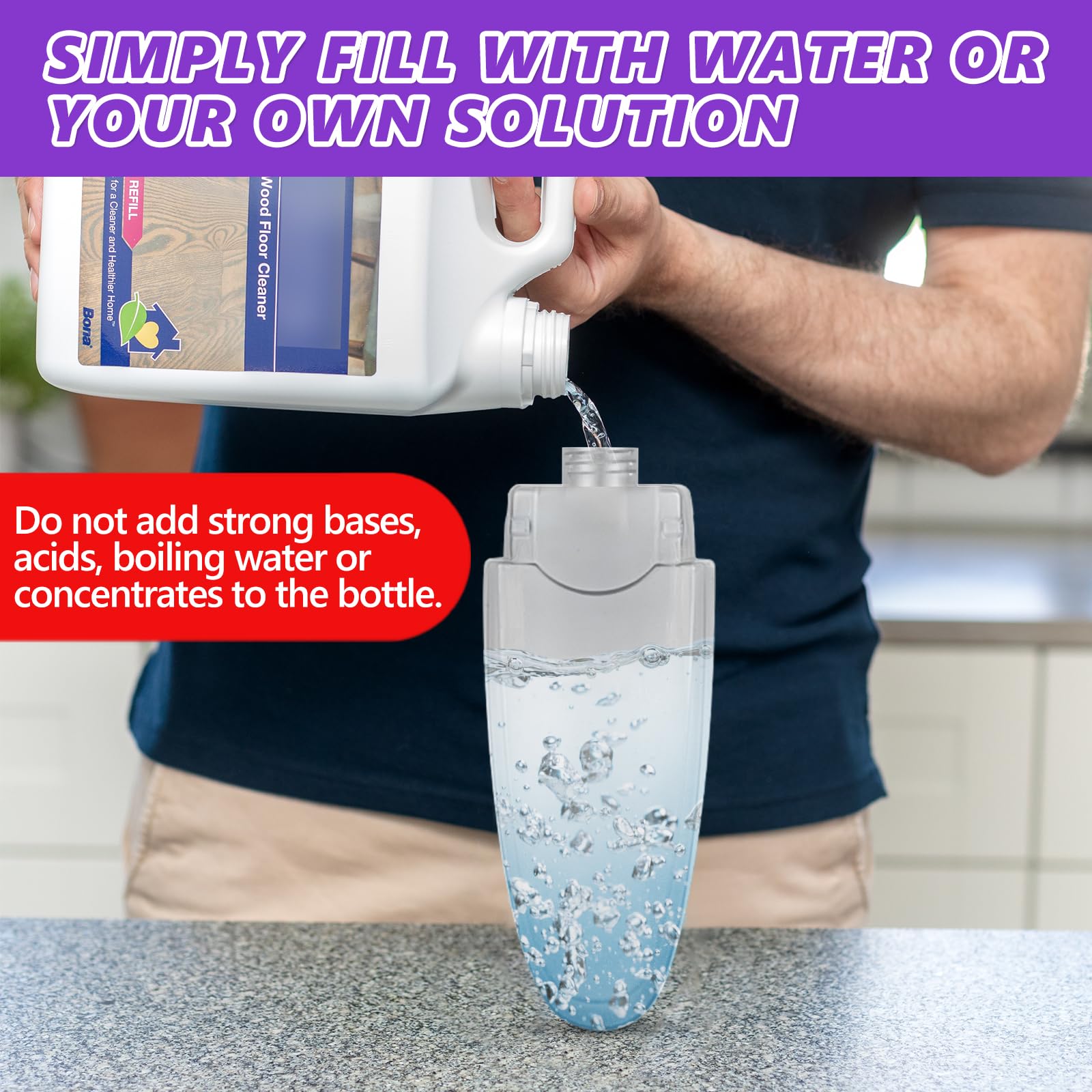 HOMTOYOU Spray Mops for Floor Cleaning: Wet Mop for Hardwood Tile Wood Laminate Vinyl - 3 Washable Microfiber Pads for Swiffer Powermop - Absorbs Pet Hair Dust - Medaid International