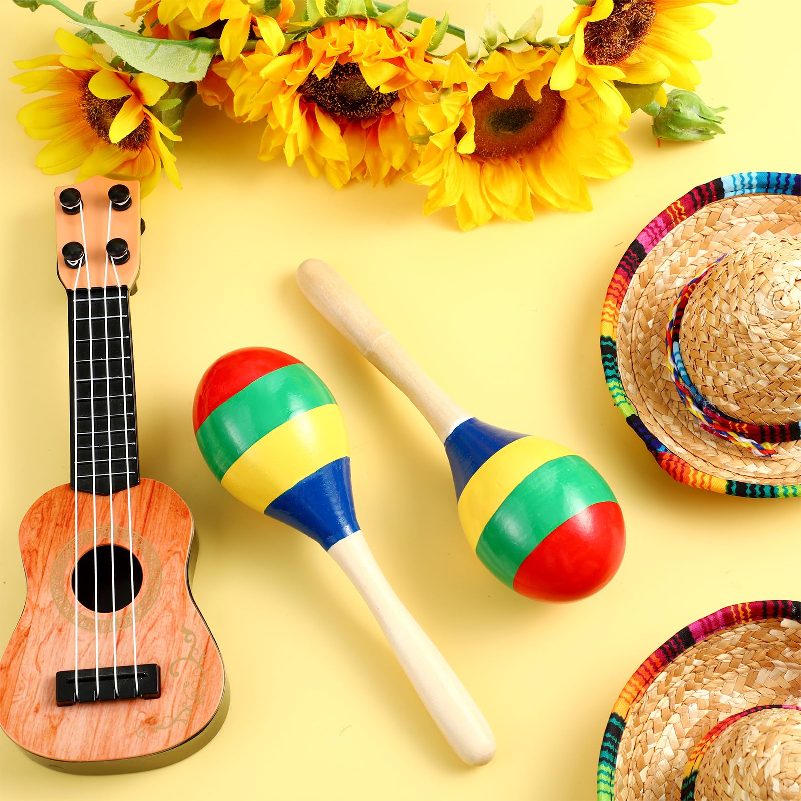 Boao 2 Pcs Wooden Maracas Wooden Hand Percussion Rattles Colorful Shaker Musical Instruments Noisemaker Musical Party Favor For Birthday Party Classroom(Classic Color) - Medaid International