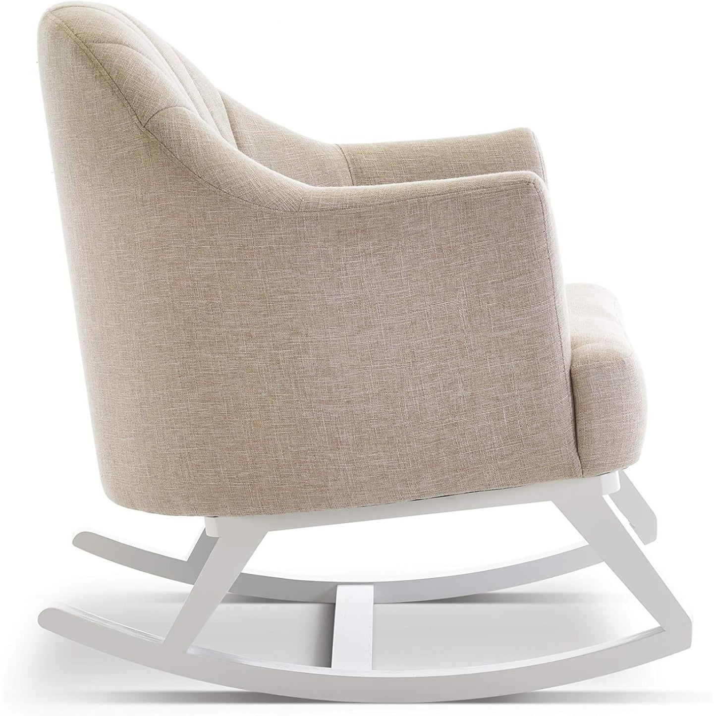 Miila Rocking Sofa Oatmeal Beige Wooden Glider Chair
